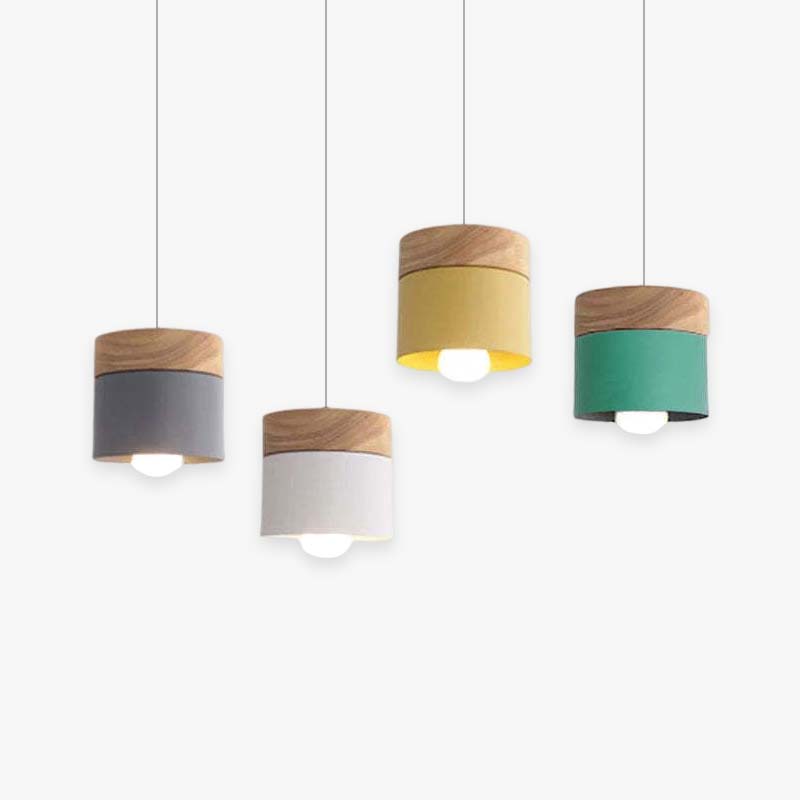 Valentina Suspension LED Macaron Nordique Métal/Bois Chambre - Neutralighting