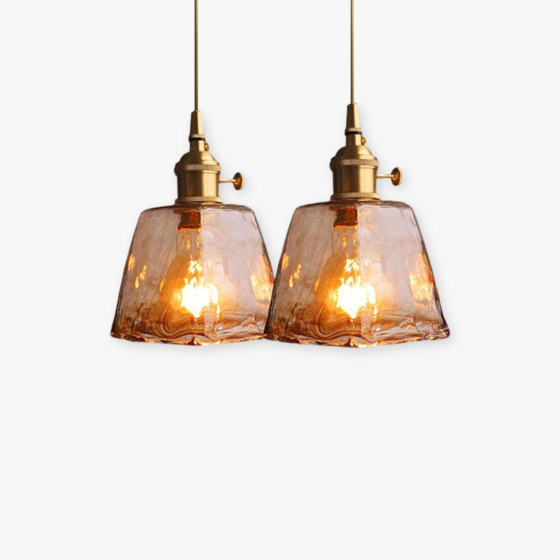 Zina Suspension Géométrique Vintage Verre. Laiton. Salon