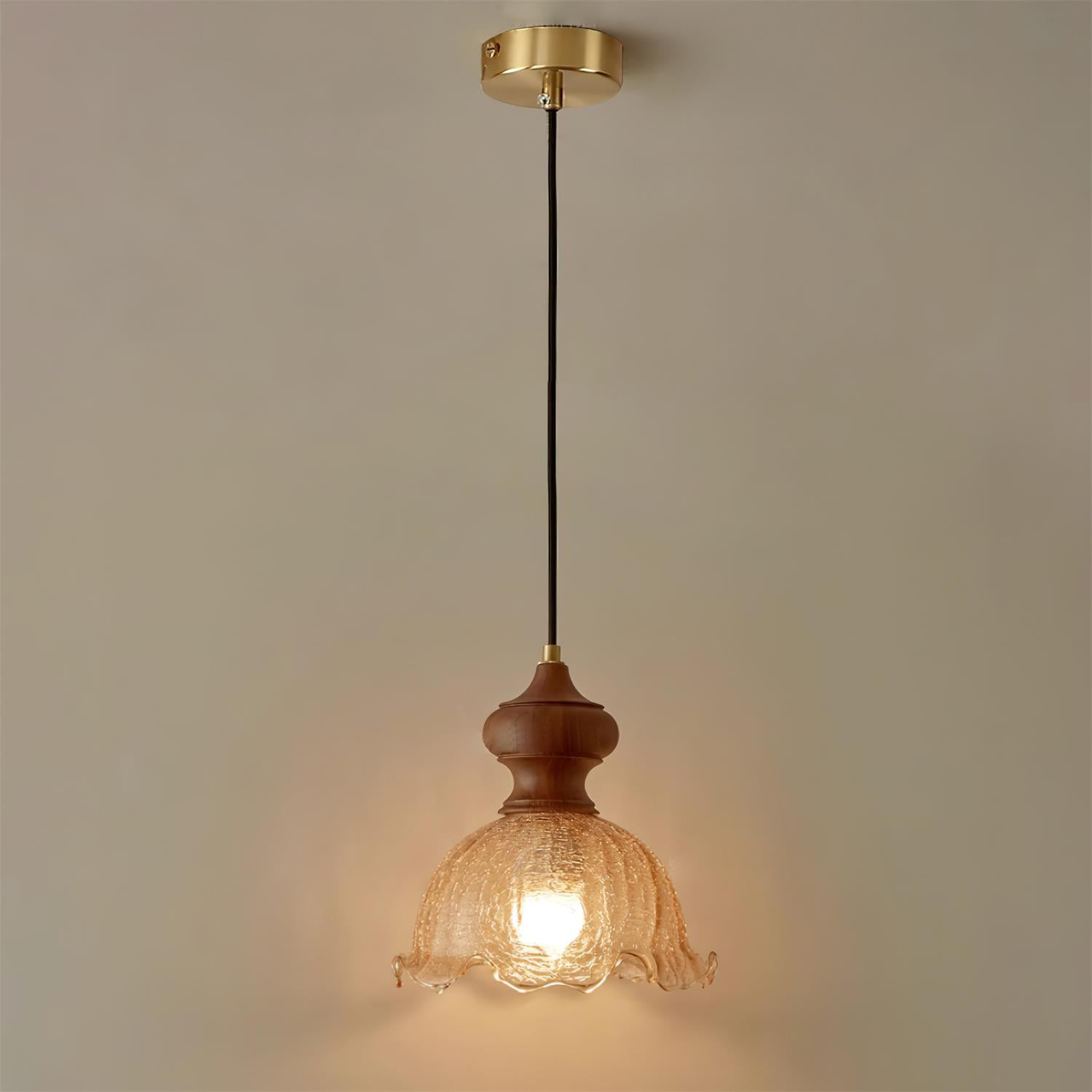 Weiana Pendant Lamp Glass Rippled Scalloped Vintage - Letslighting