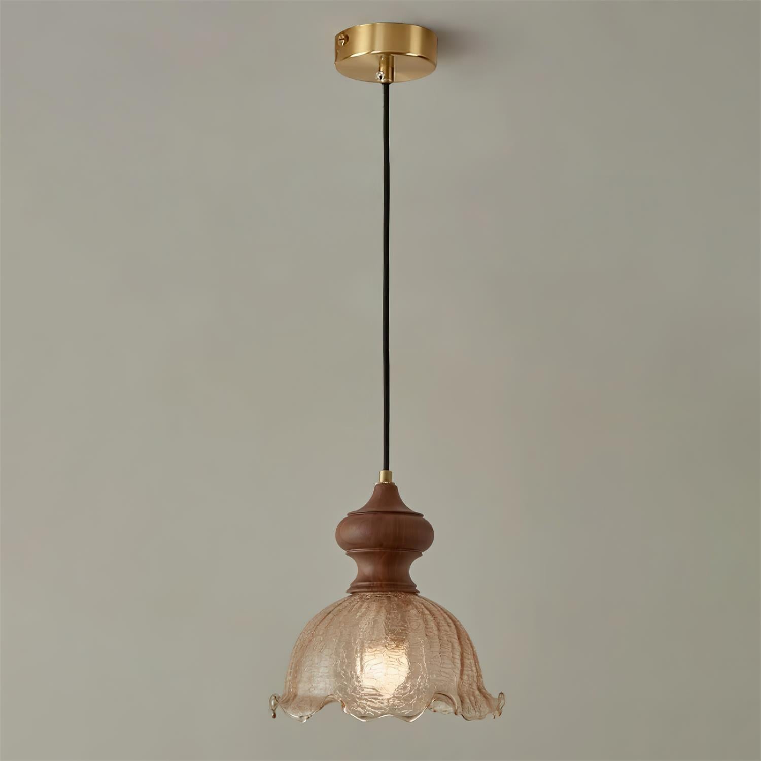 Weiana Pendant Lamp Glass Rippled Scalloped Vintage - Letslighting