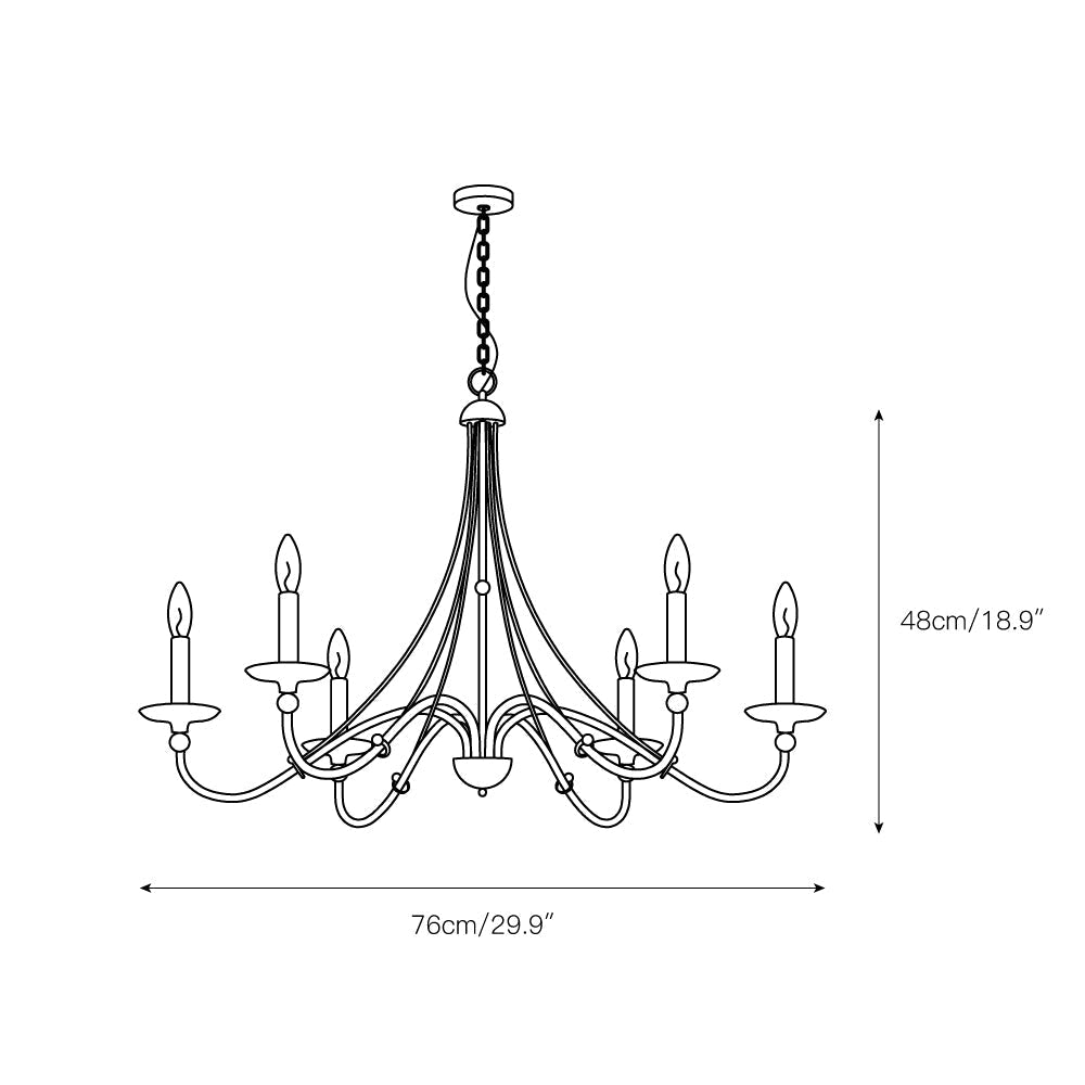 Amaran Vintage Industrial County Metal Chandelier - Lamp Copper