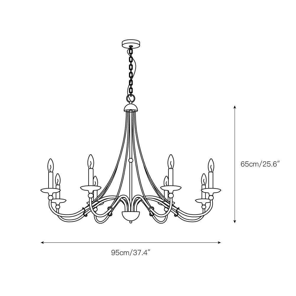 Amaran Vintage Industrial County Metal Chandelier - Lamp Copper