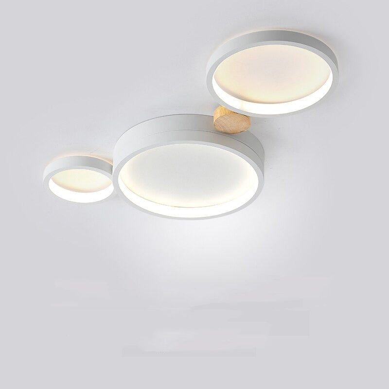 Fylo Plafonnier Rond Moderne. Métal/Bois. Blanc/Gris/Vert. Salon - Neutralighting