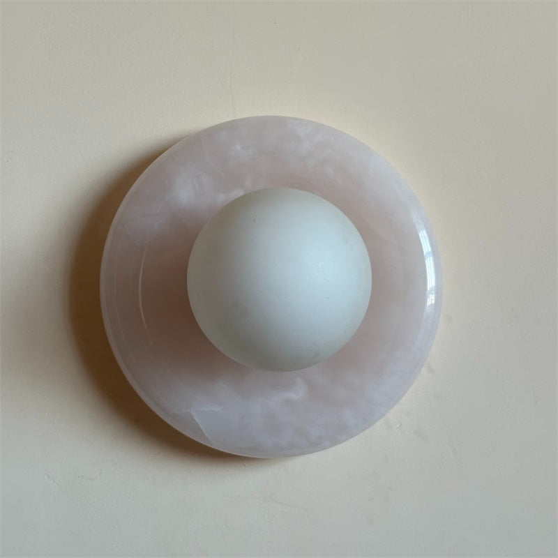 Aursilos Premium Nordic Art White Jade Glass Sconce Wall Lamp - Lamp Copper