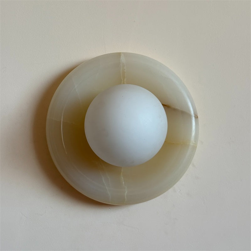 Aursilos Premium Nordic Art White Jade Glass Sconce Wall Lamp - Lamp Copper