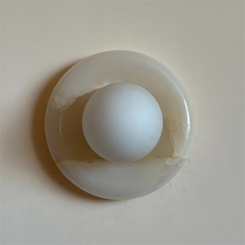 Aursilos Premium Nordic Art White Jade Glass Sconce Wall Lamp - Lamp Copper
