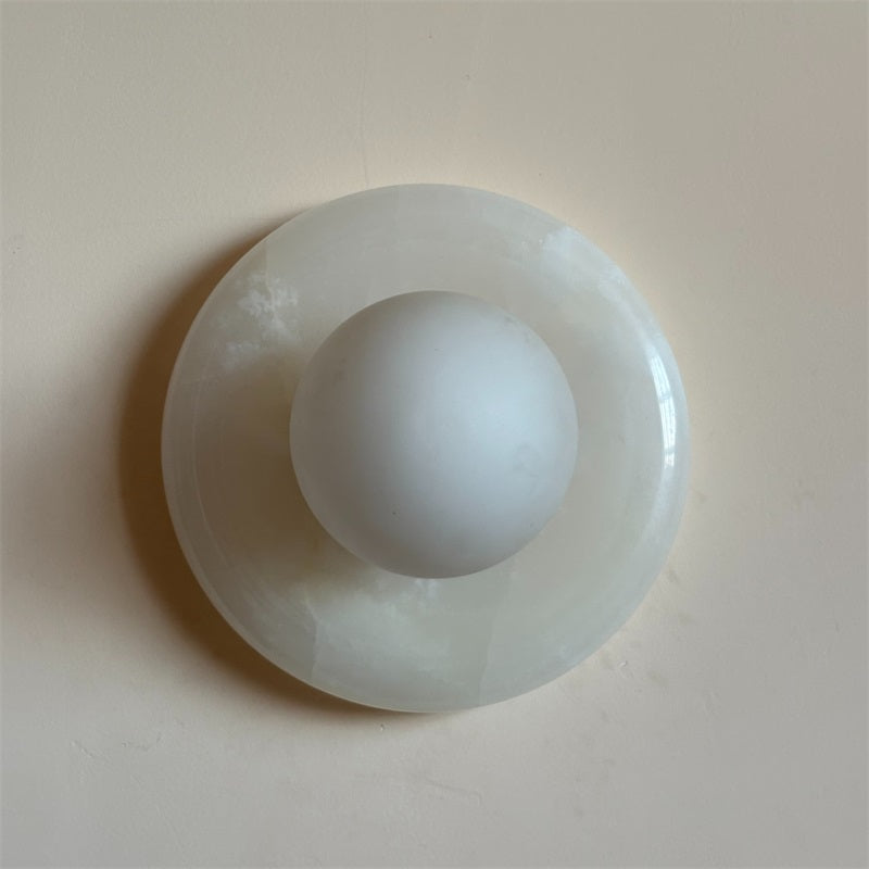Aursilos Premium Nordic Art White Jade Glass Sconce Wall Lamp - Lamp Copper