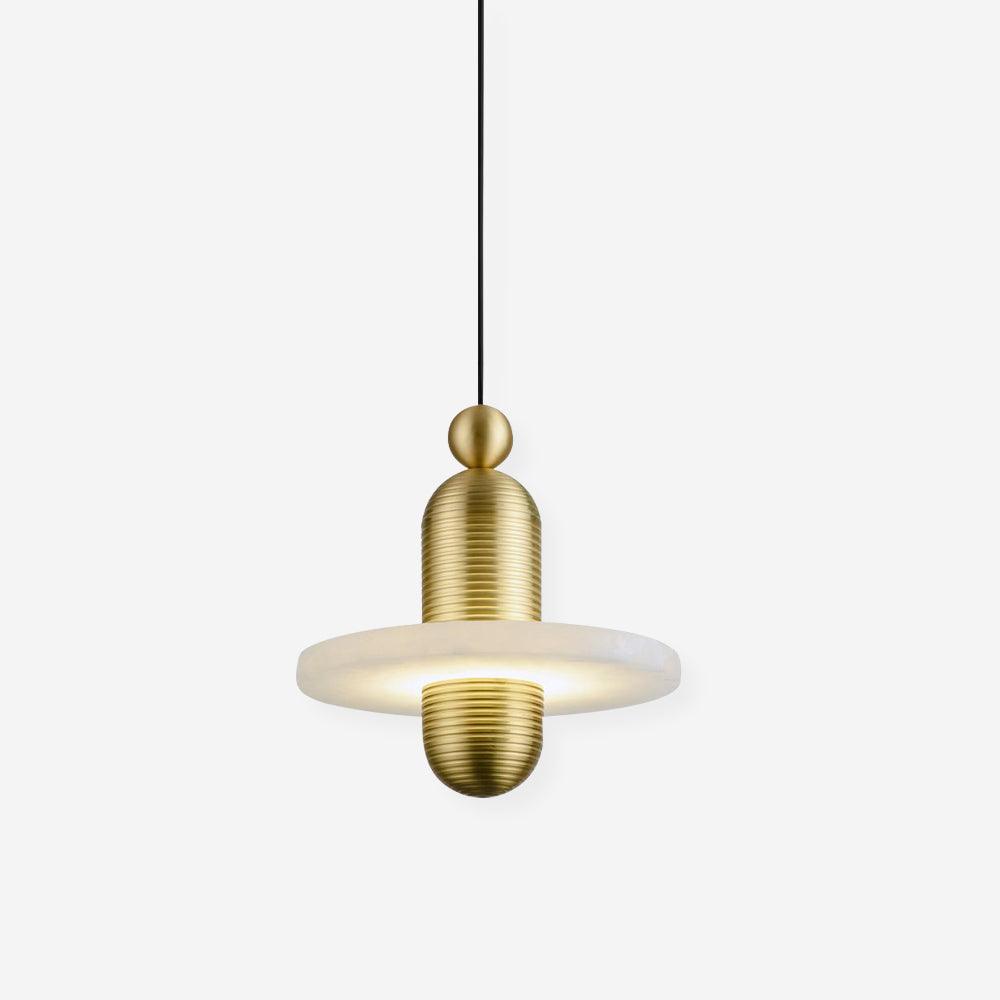 Goose Suspension en Alabastre Blanc et Cuivre - Neutralighting