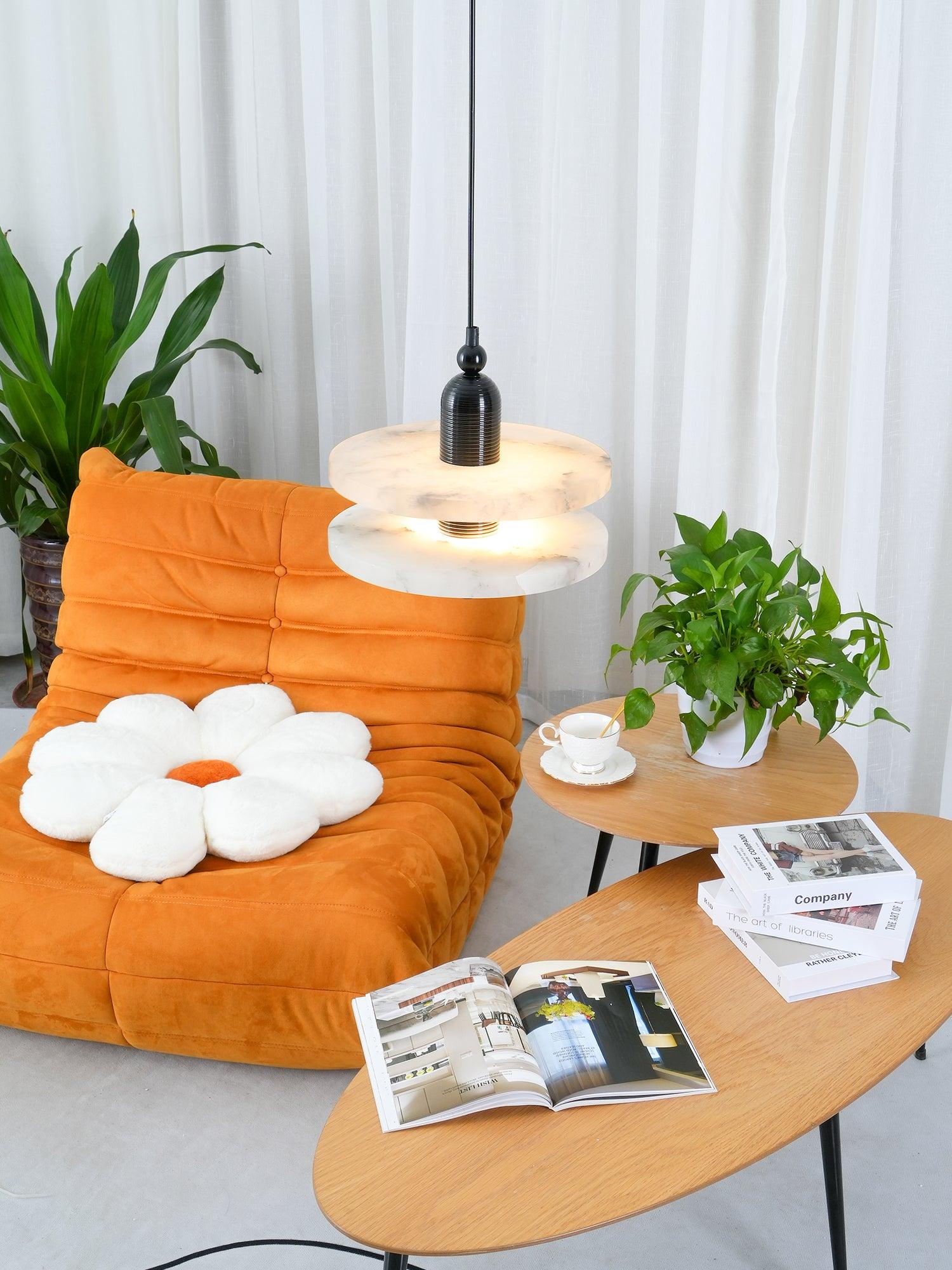 Goose Suspension en Alabastre Blanc et Cuivre - Neutralighting