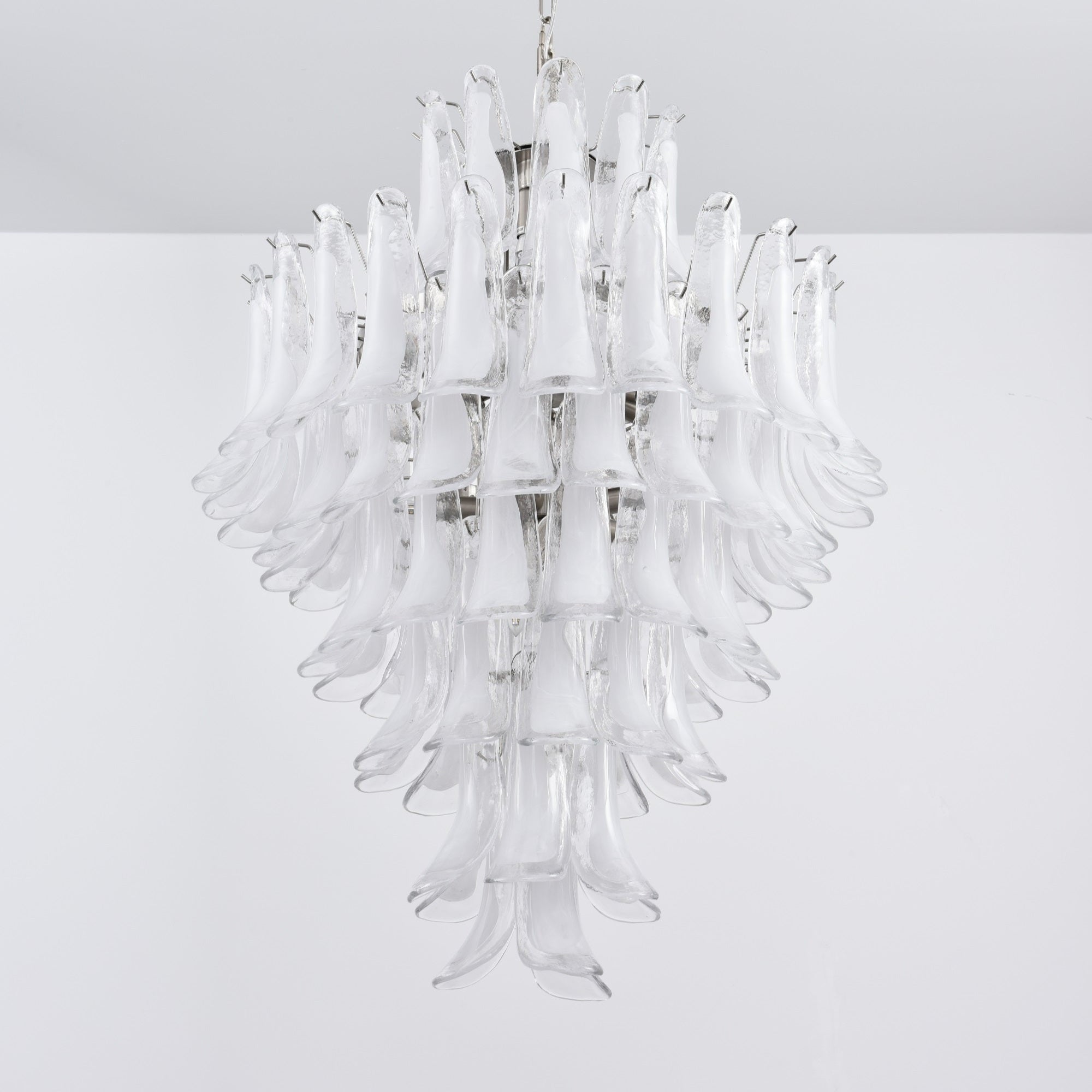 Aurora Chandelier White Cloud Glass Petals - Letslighting