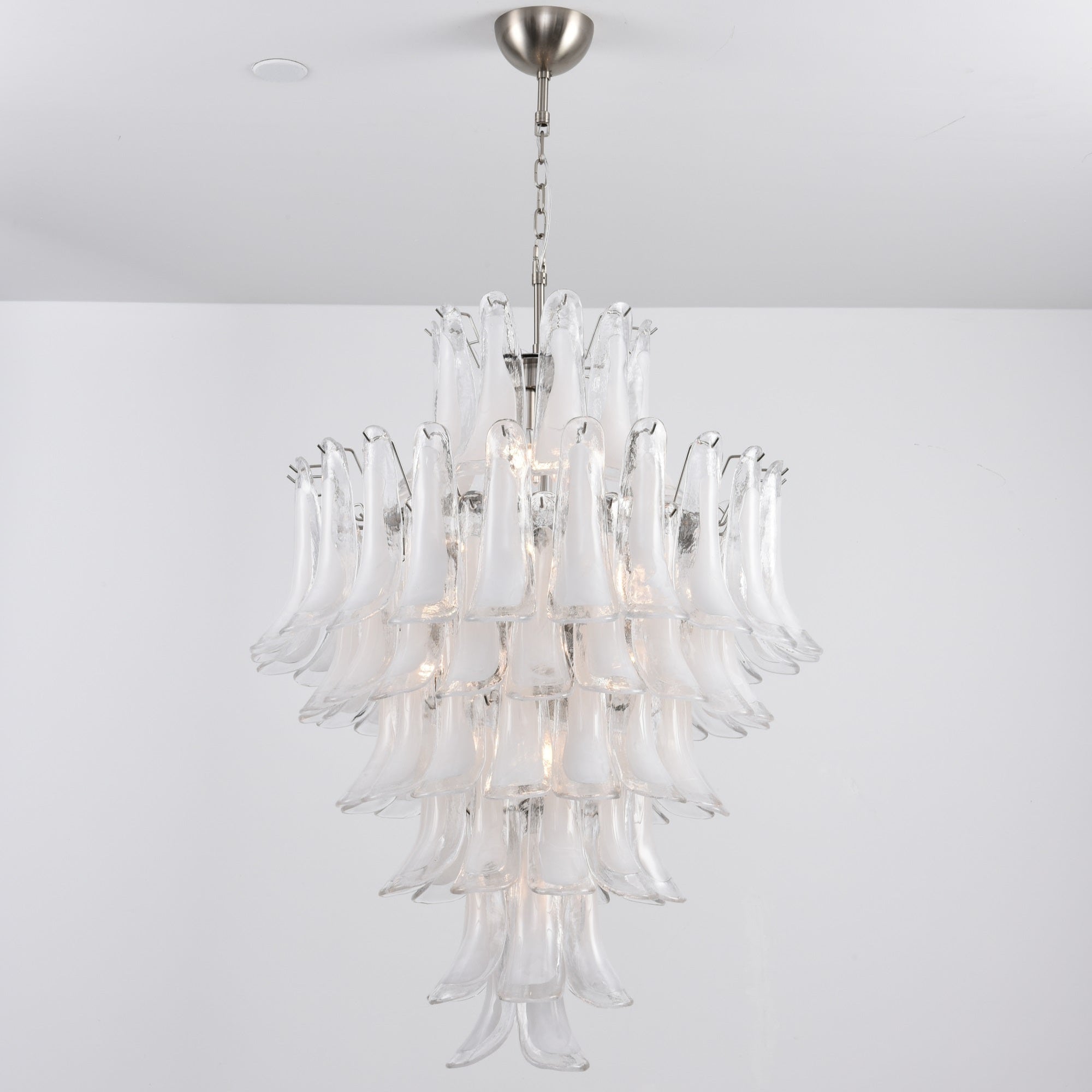Aurora Chandelier White Cloud Glass Petals - Letslighting