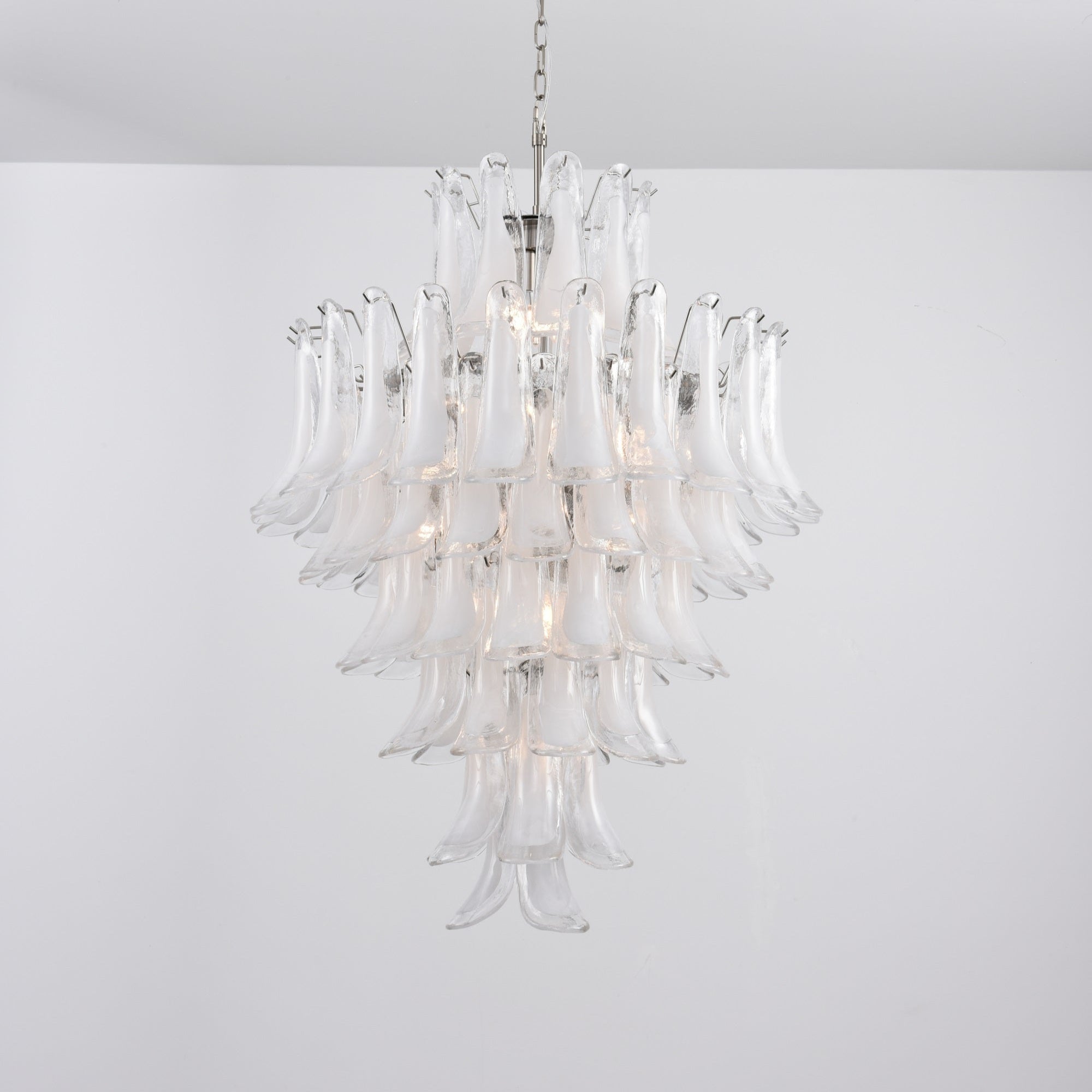 Aurora Chandelier White Cloud Glass Petals - Letslighting