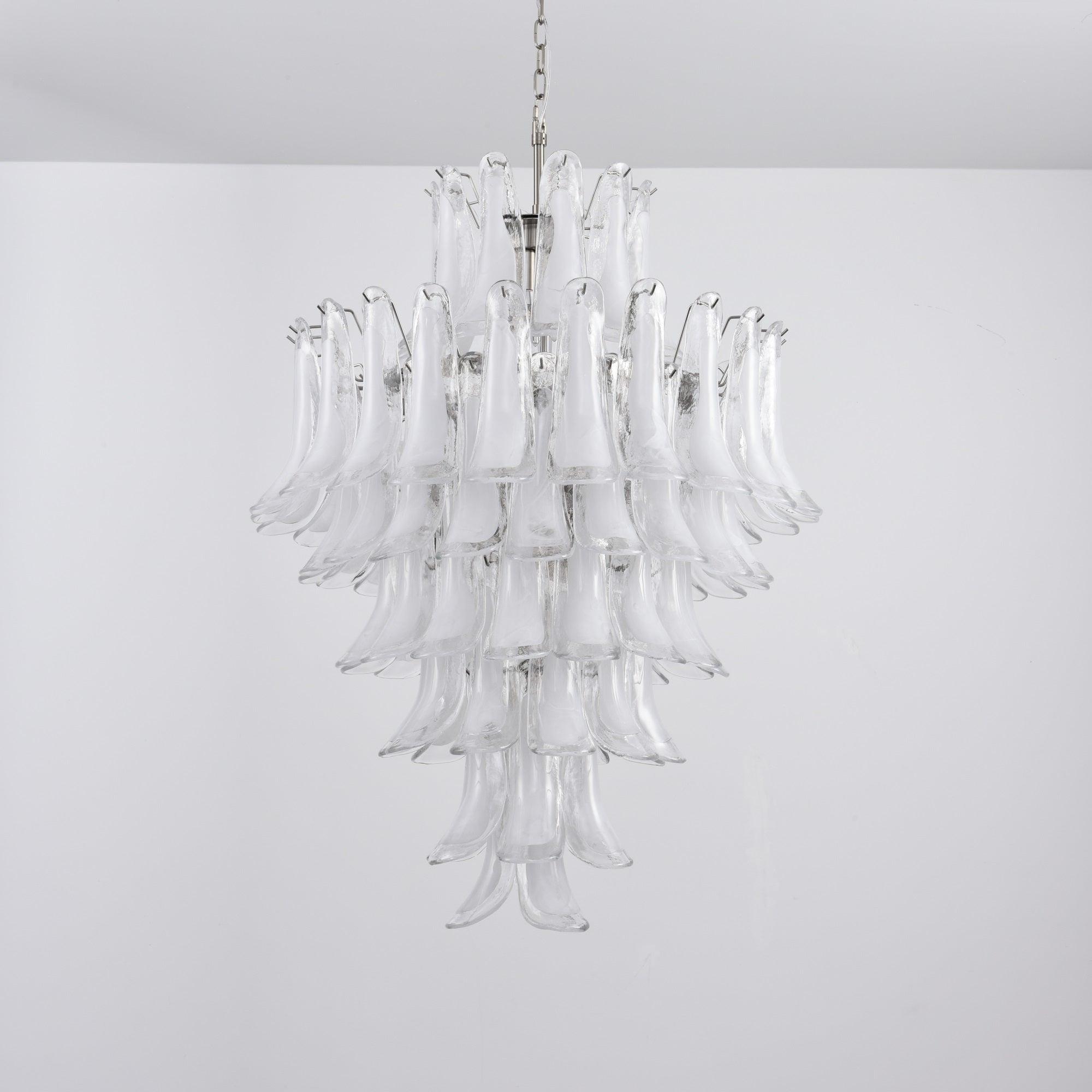Aurora Chandelier White Cloud Glass Petals - Letslighting