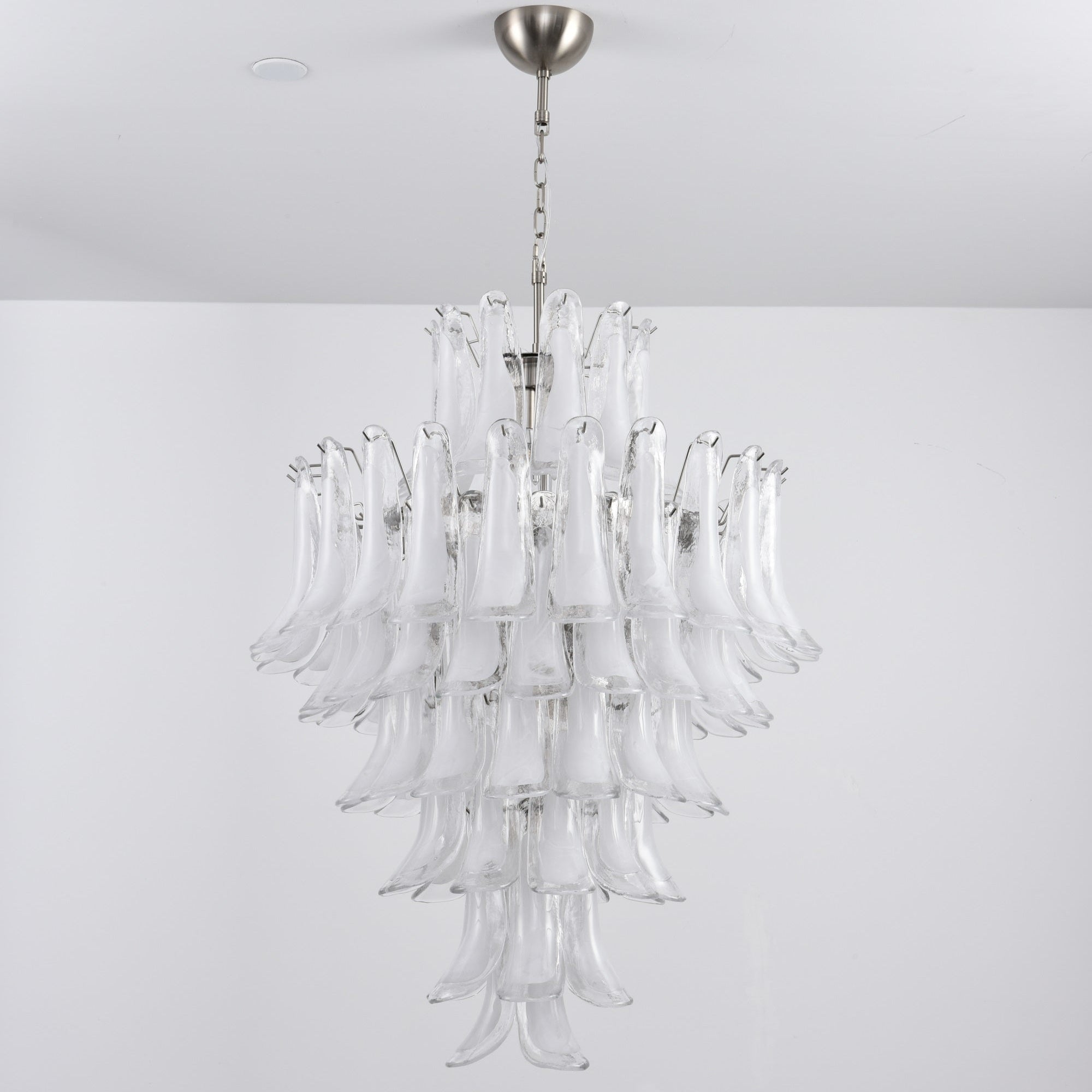 Aurora Chandelier White Cloud Glass Petals - Letslighting