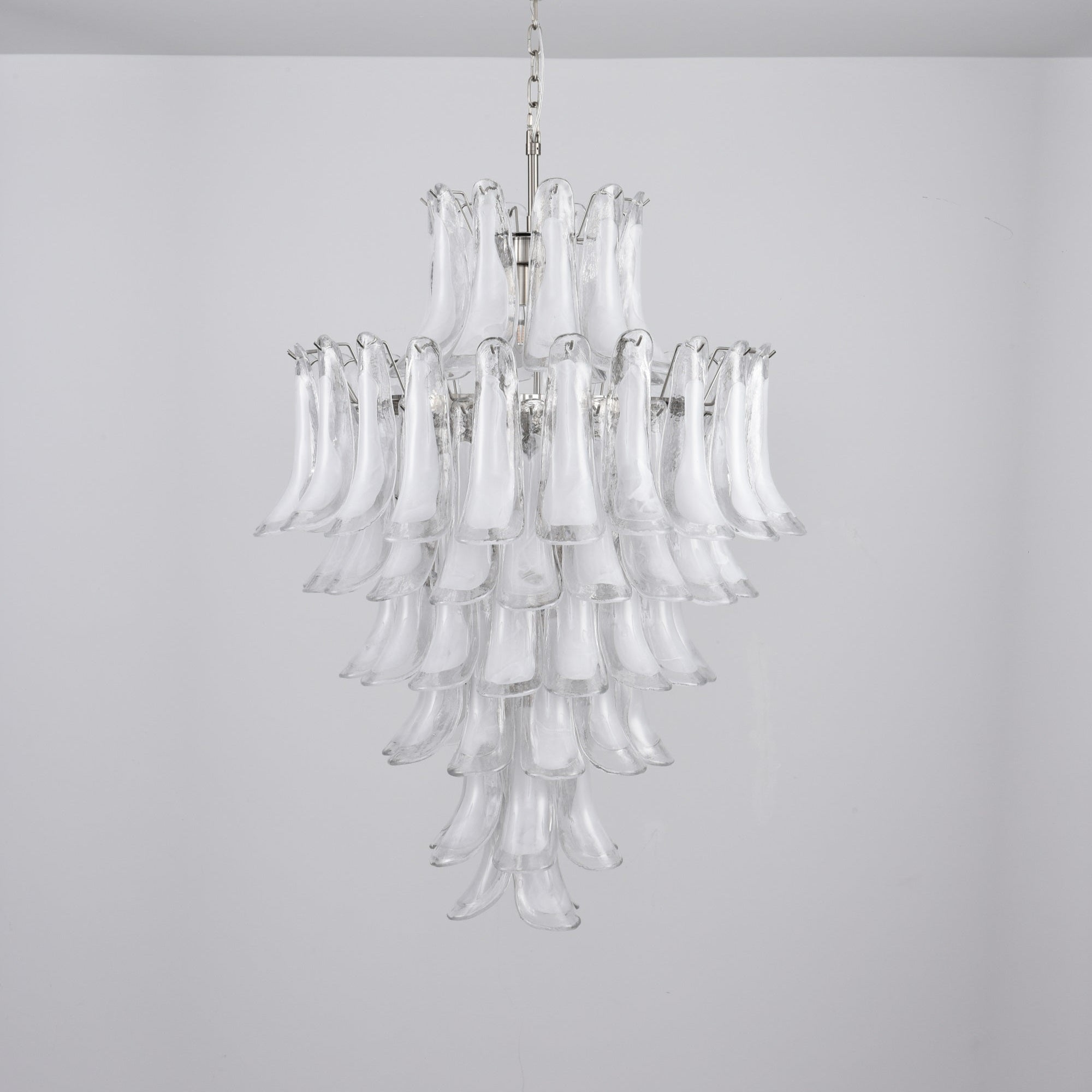 Aurora Chandelier White Cloud Glass Petals - Letslighting
