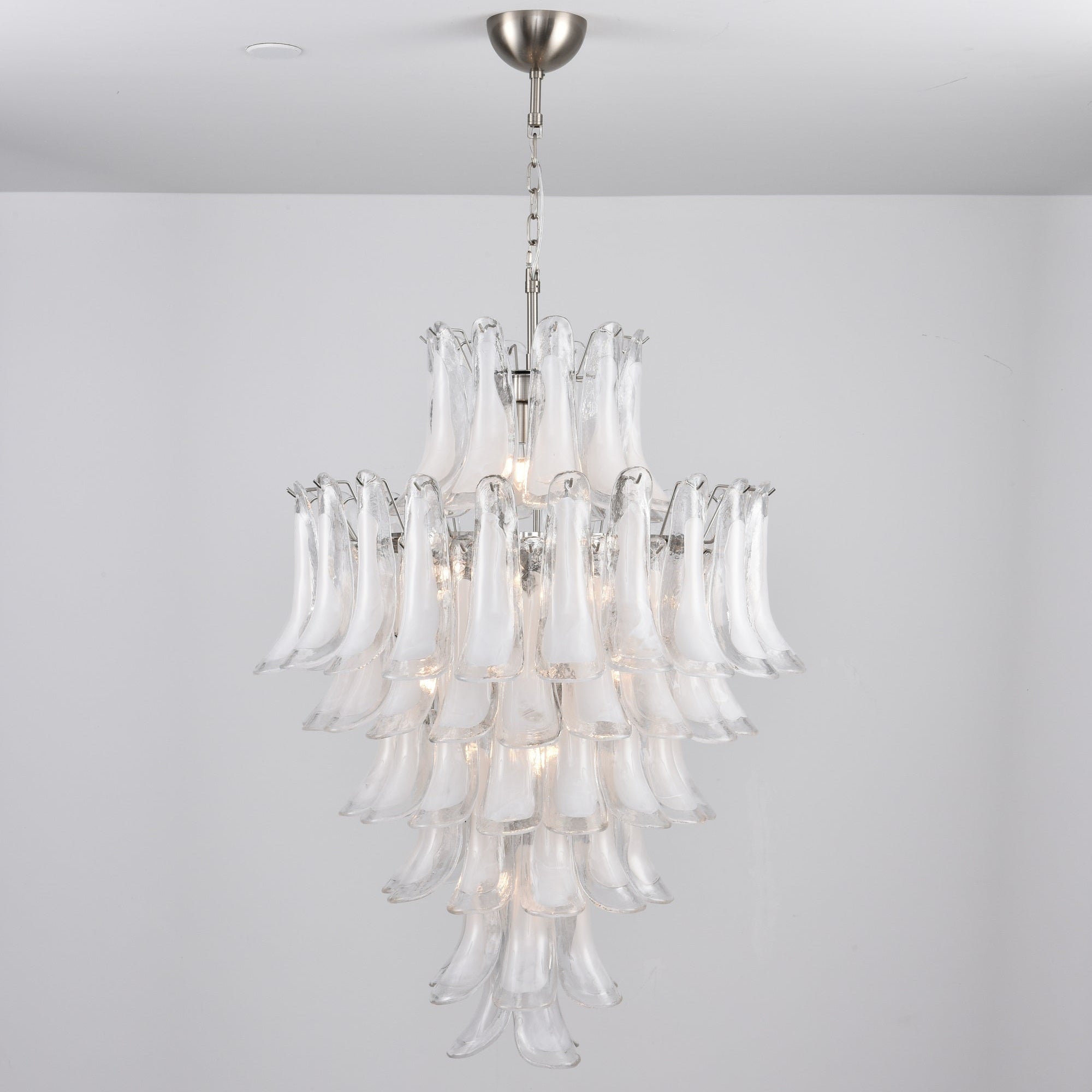 Aurora Chandelier White Cloud Glass Petals - Letslighting
