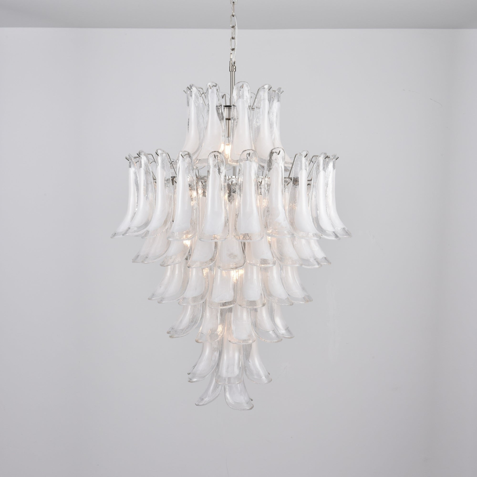 Aurora Chandelier White Cloud Glass Petals - Letslighting