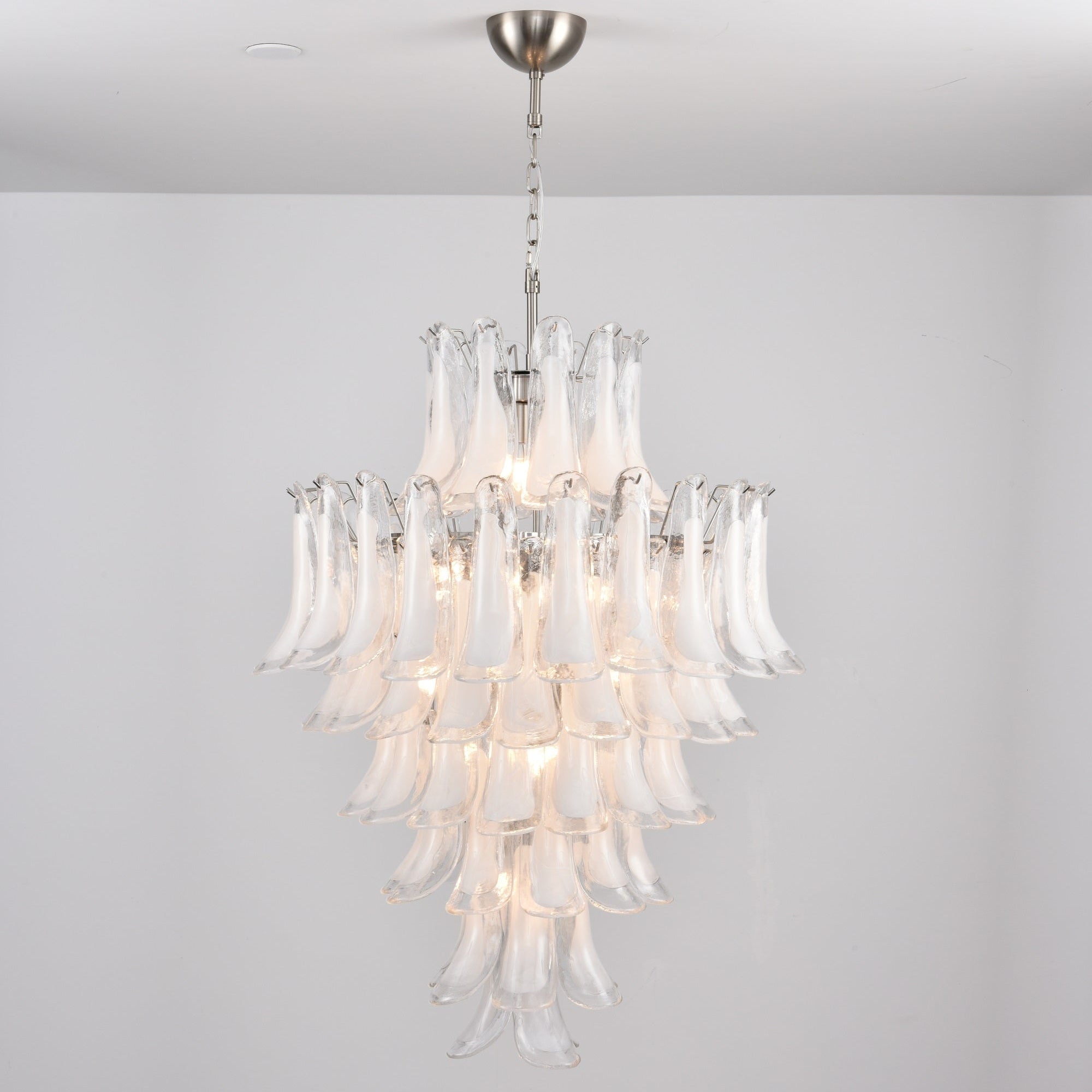 Aurora Chandelier White Cloud Glass Petals - Letslighting