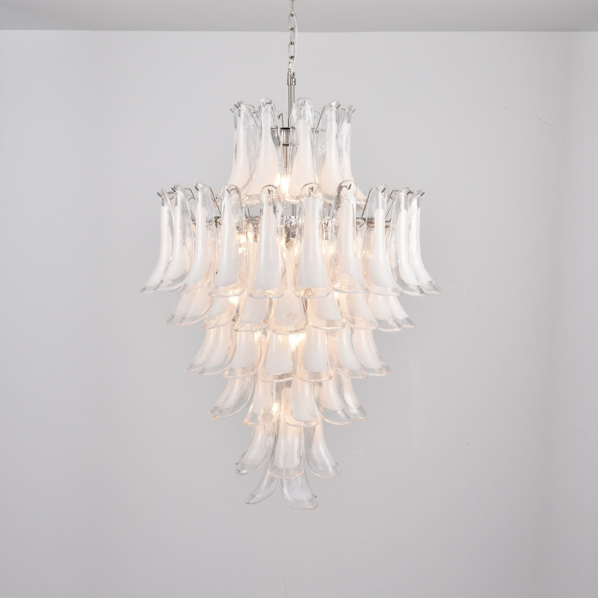 Aurora Chandelier White Cloud Glass Petals - Letslighting