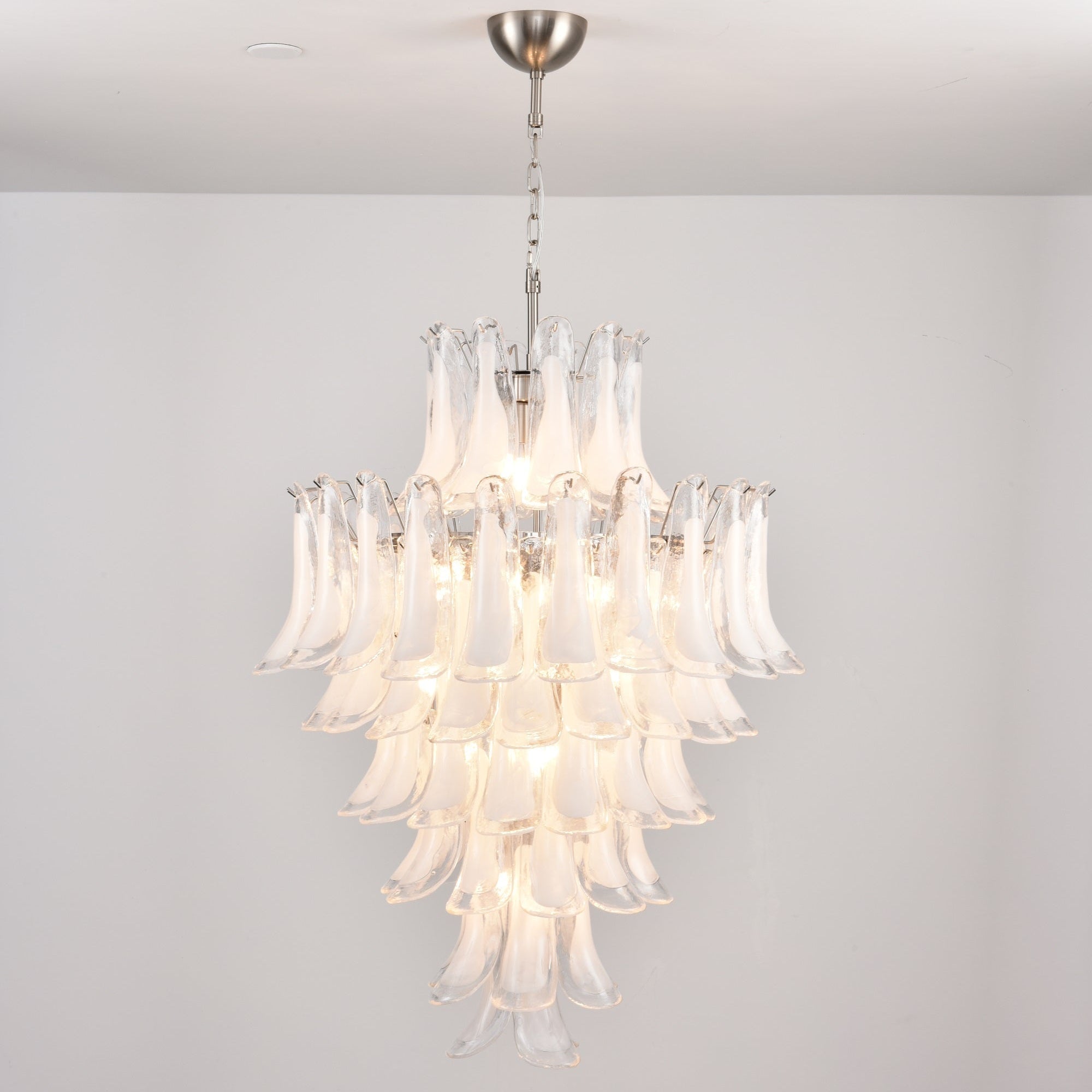 Aurora Chandelier White Cloud Glass Petals - Letslighting