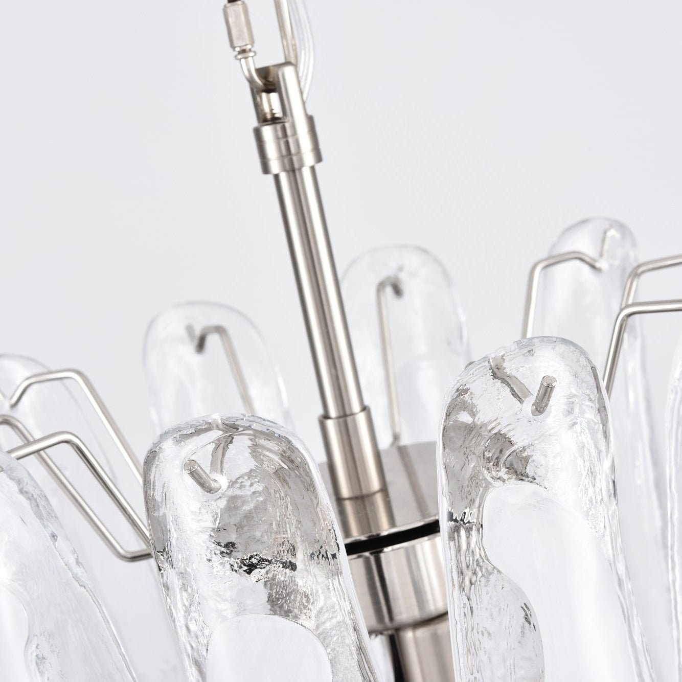 Aurora Chandelier White Cloud Glass Petals - Letslighting