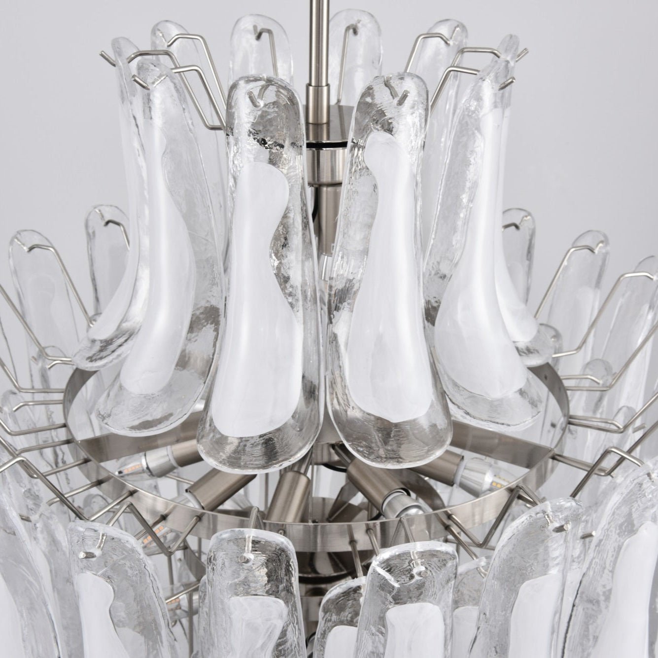 Aurora Chandelier White Cloud Glass Petals - Letslighting