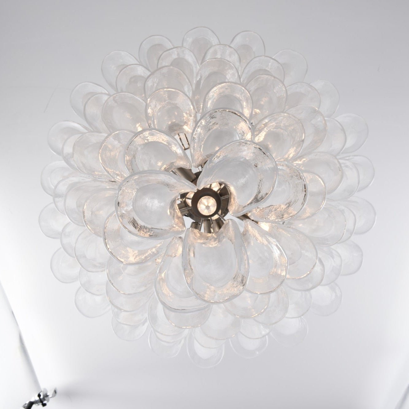 Aurora Chandelier White Cloud Glass Petals - Letslighting