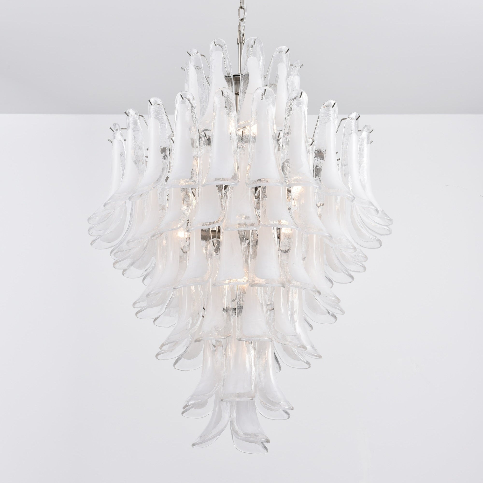 Aurora Chandelier White Cloud Glass Petals - Letslighting