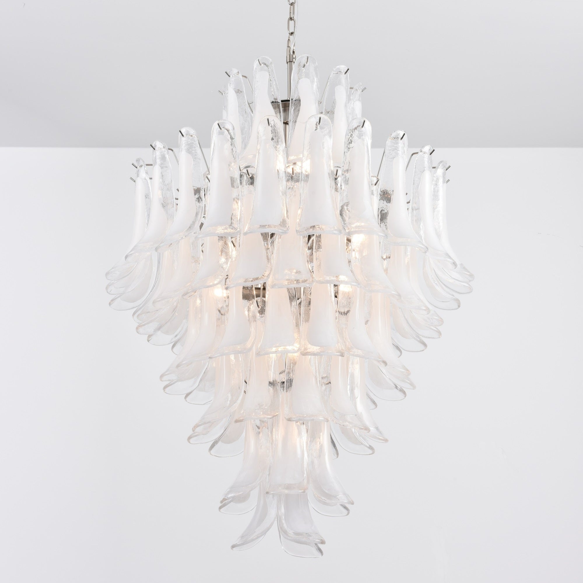Aurora Chandelier White Cloud Glass Petals - Letslighting