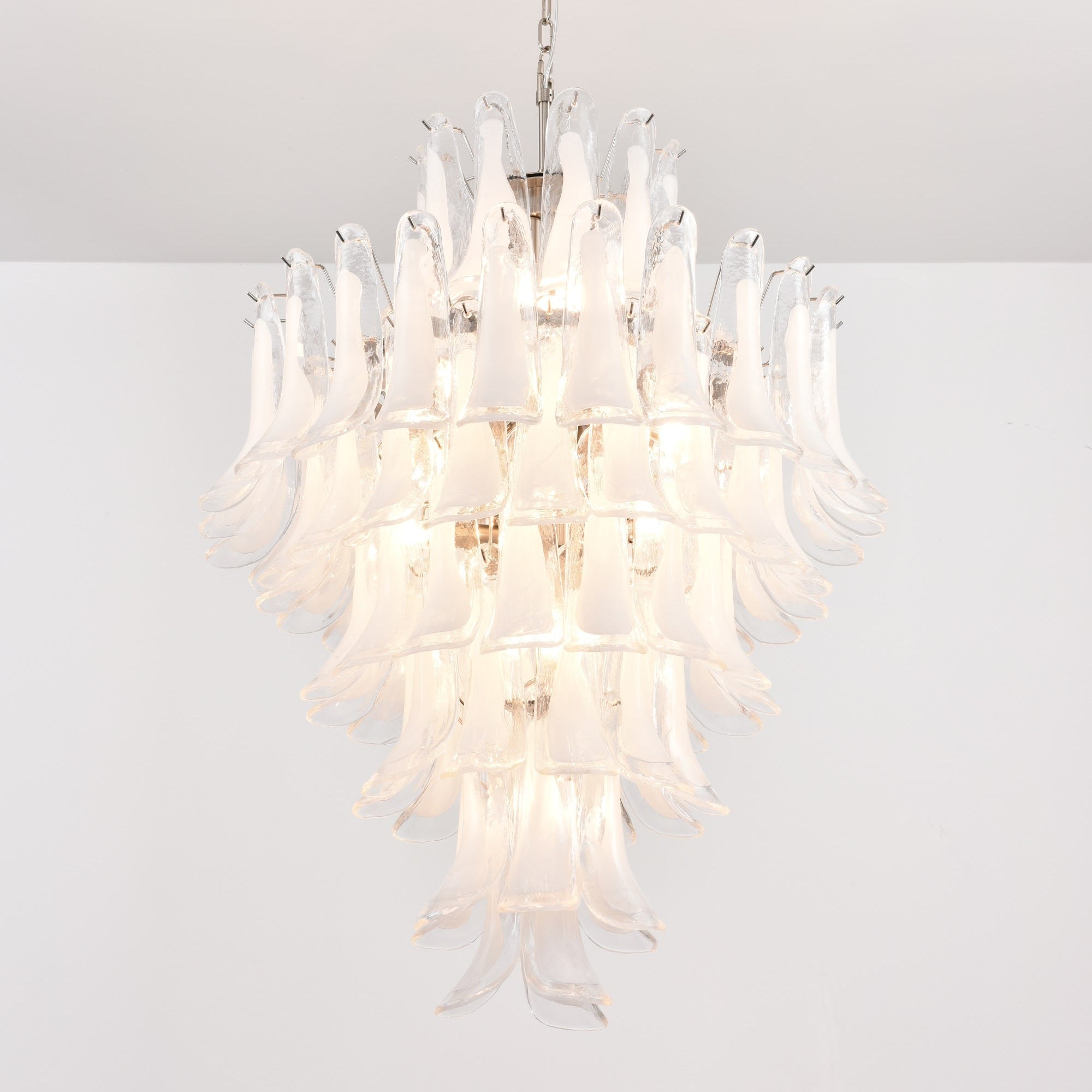 Aurora Chandelier White Cloud Glass Petals - Letslighting