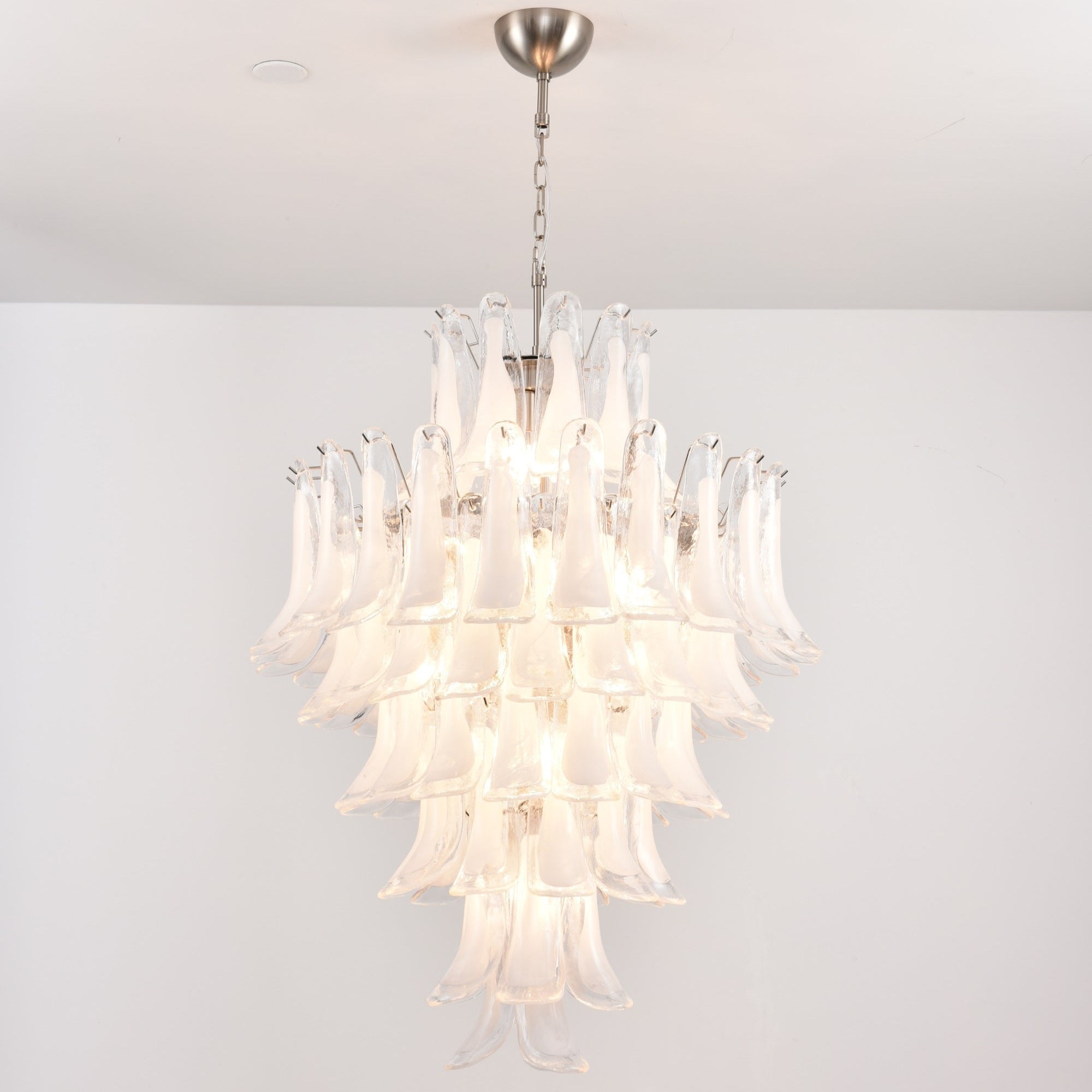 Aurora Chandelier White Cloud Glass Petals - Letslighting