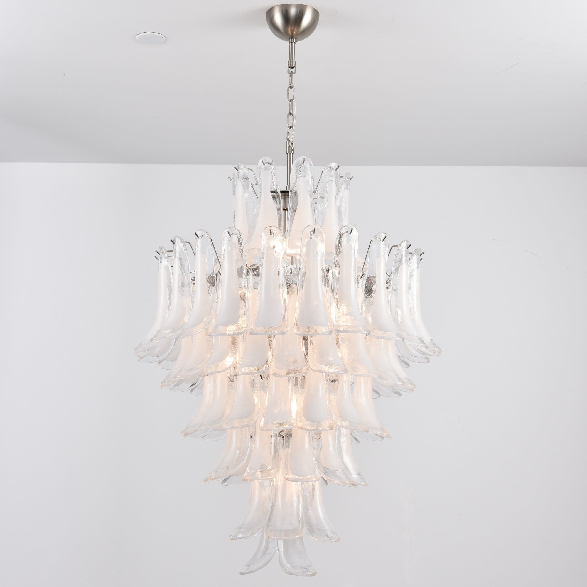 Aurora Chandelier White Cloud Glass Petals - Letslighting