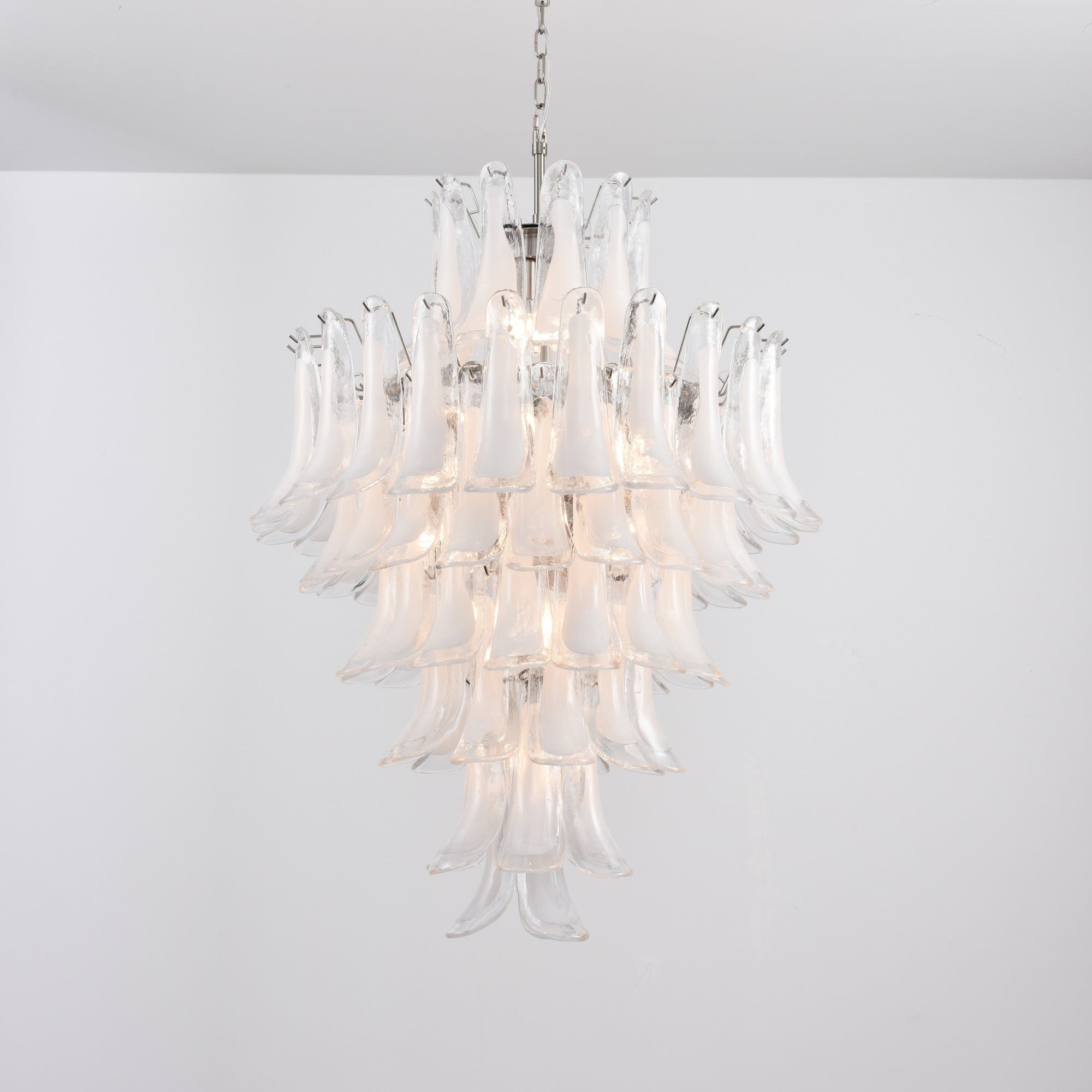 Aurora Chandelier White Cloud Glass Petals - Letslighting