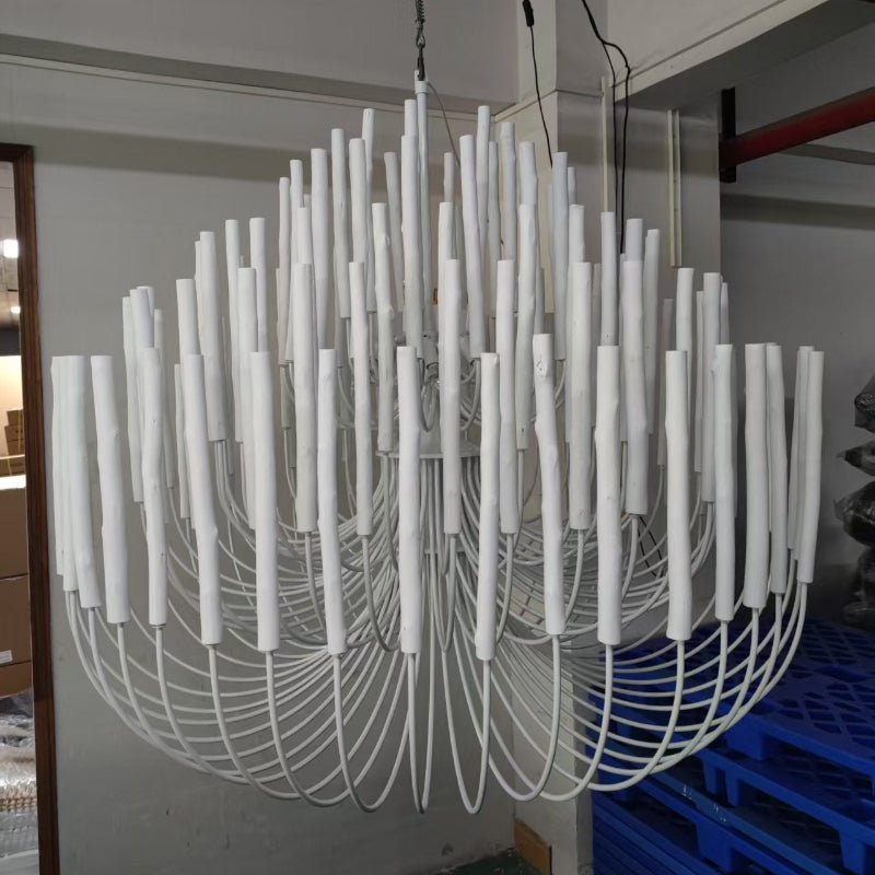 Ulshayra Postmodern Luxury Multi-Stick Wooden Metal Chandelier - Lamp Copper