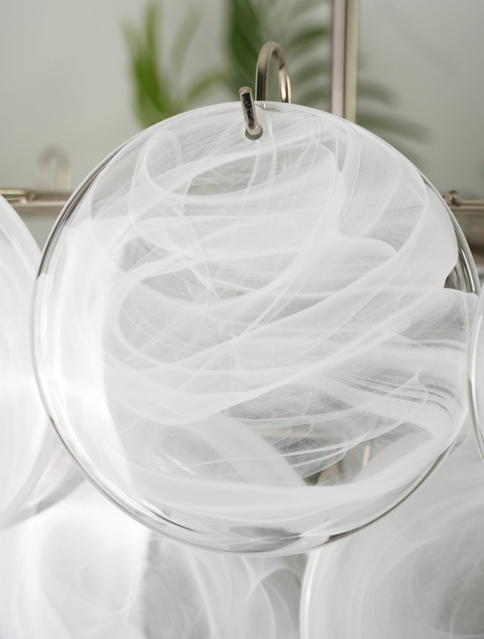 Aurora Chandelier White Murano Glass Disc - Letslighting