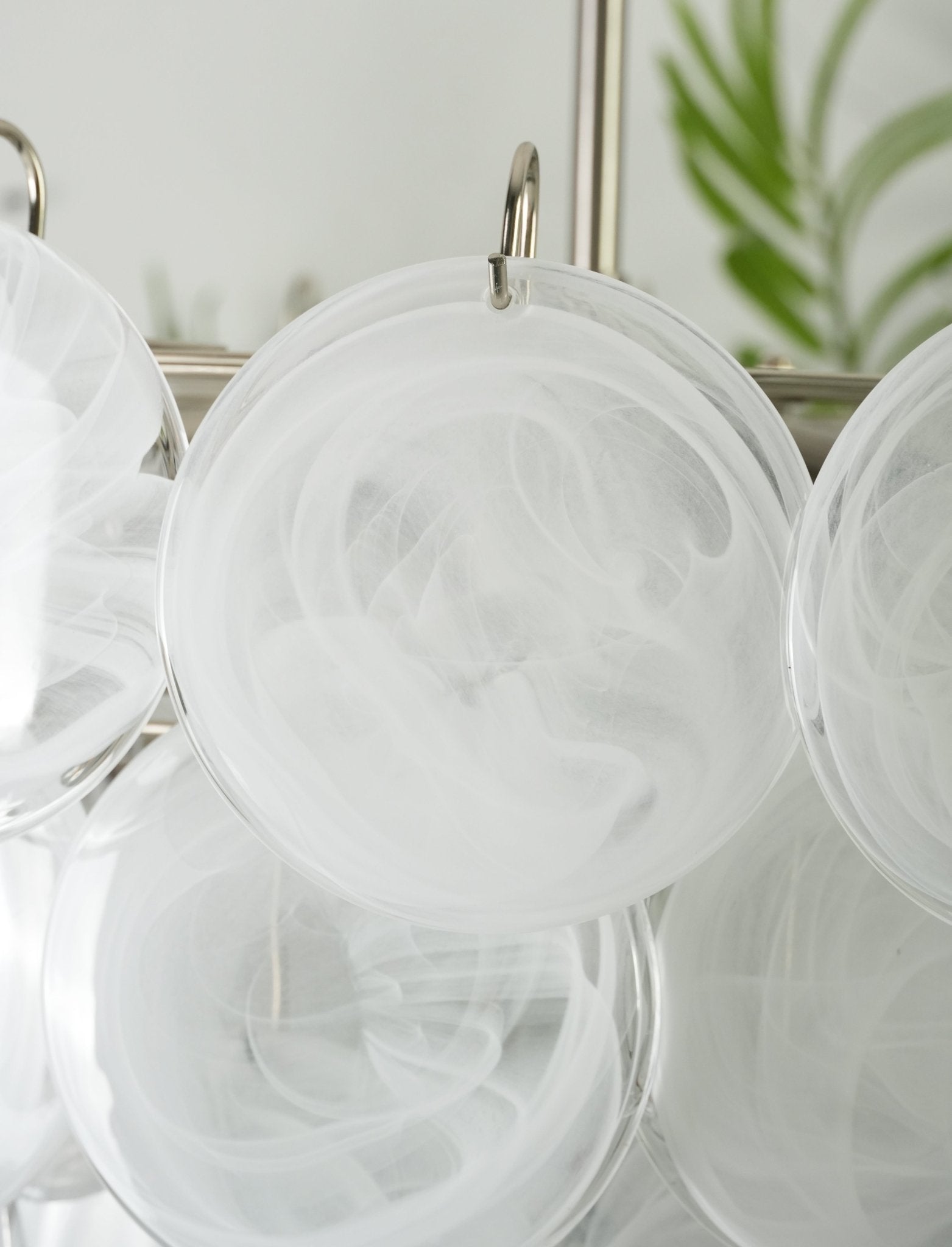Aurora Chandelier White Murano Glass Disc - Letslighting