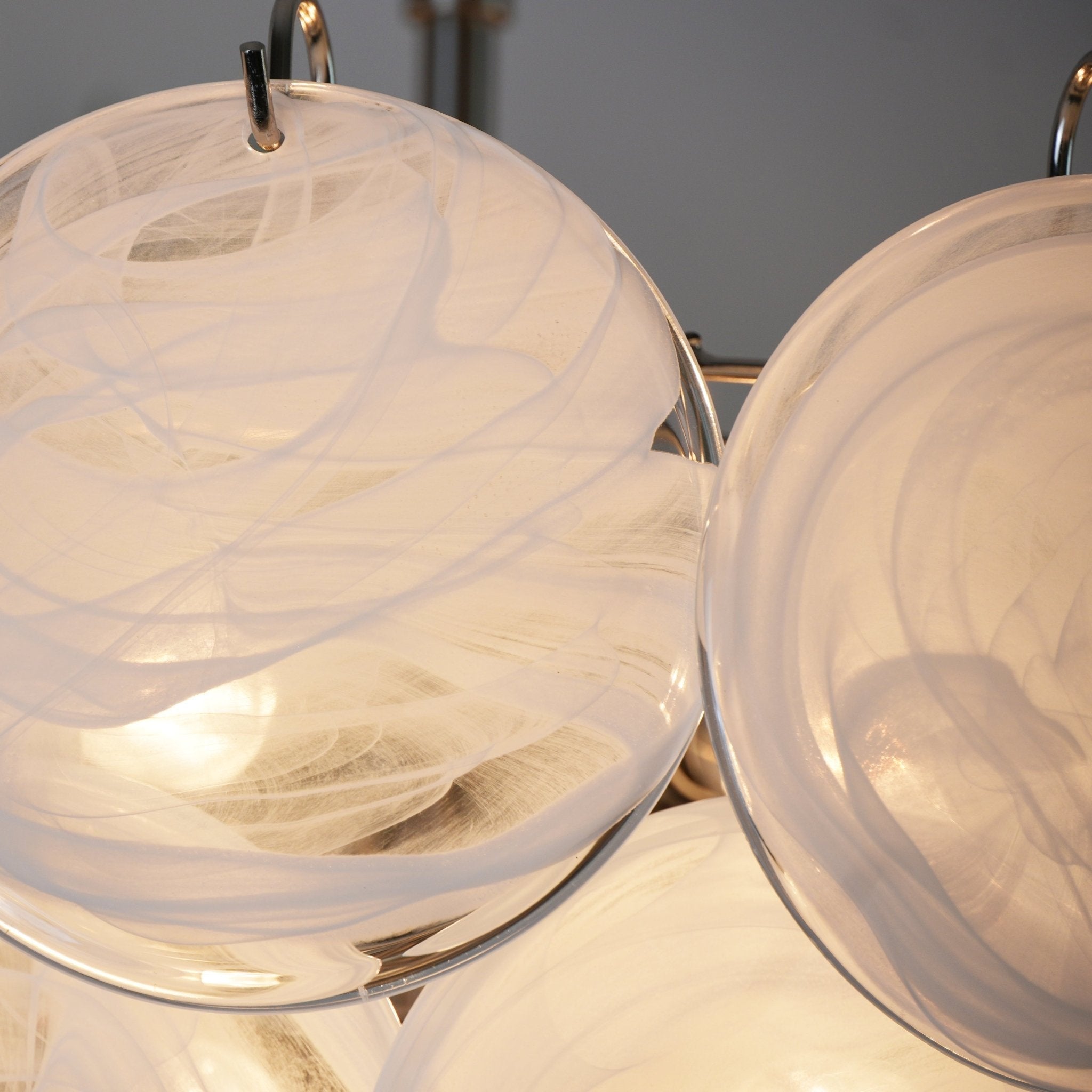 Aurora Chandelier White Murano Glass Disc - Letslighting