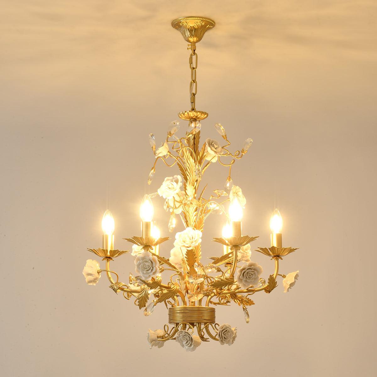 Lustra Chandelier Cristal Rose Blanc - Neutralighting