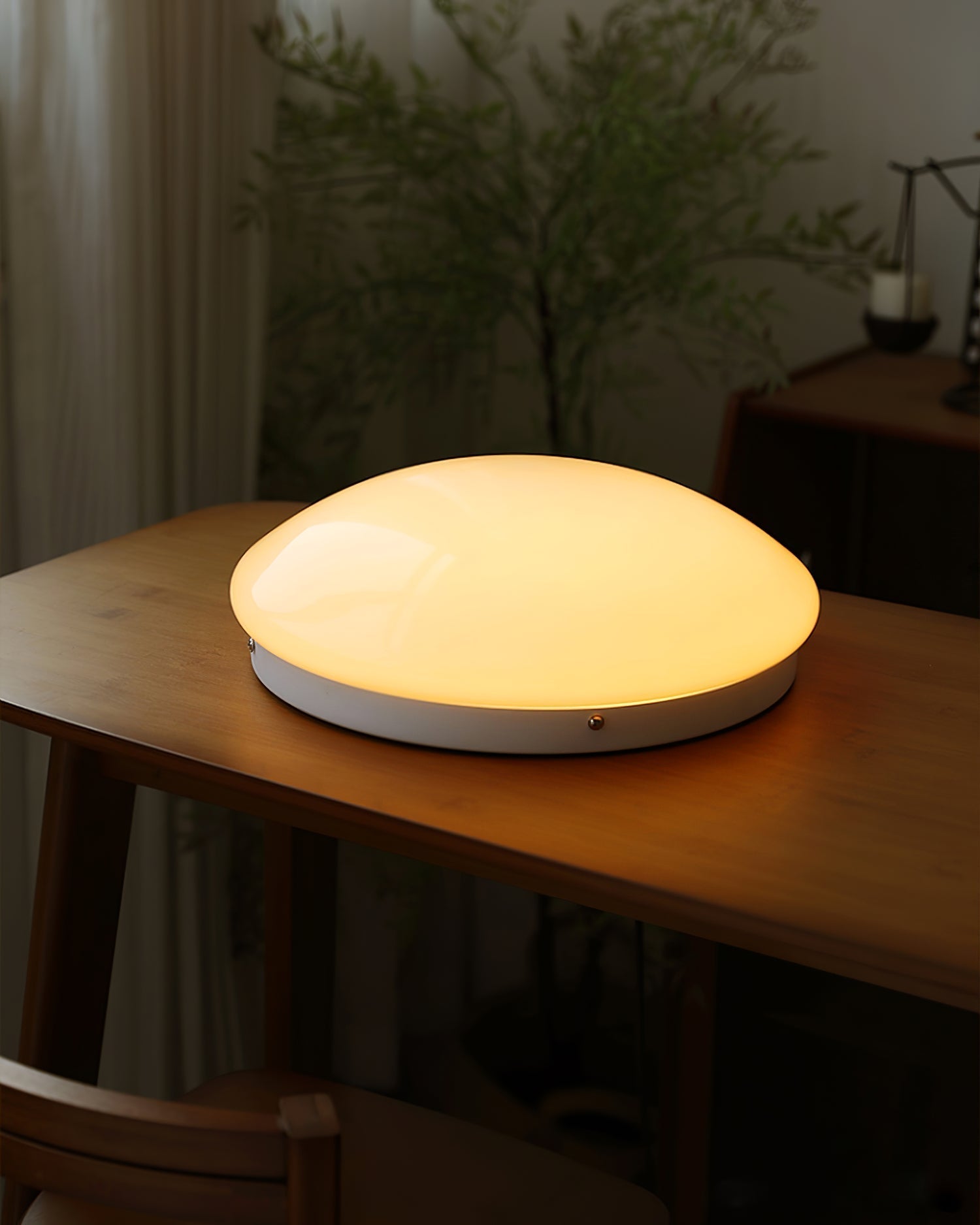 Alcaria Modern Minimalist Metal Glass Flush Ceiling Light - Lamp Copper
