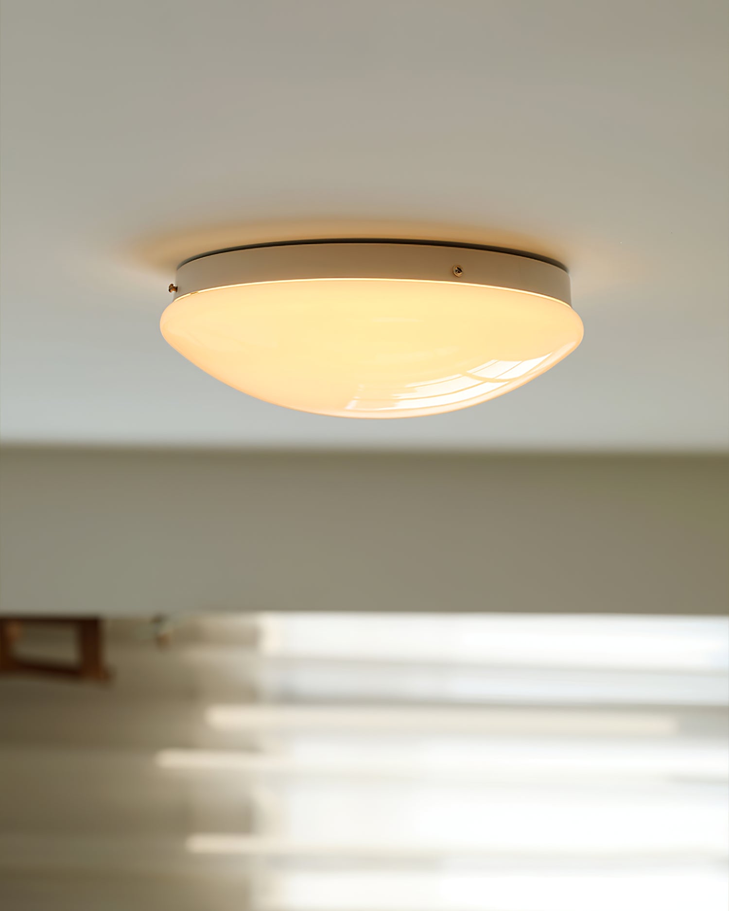 Alcaria Modern Minimalist Metal Glass Flush Ceiling Light - Lamp Copper