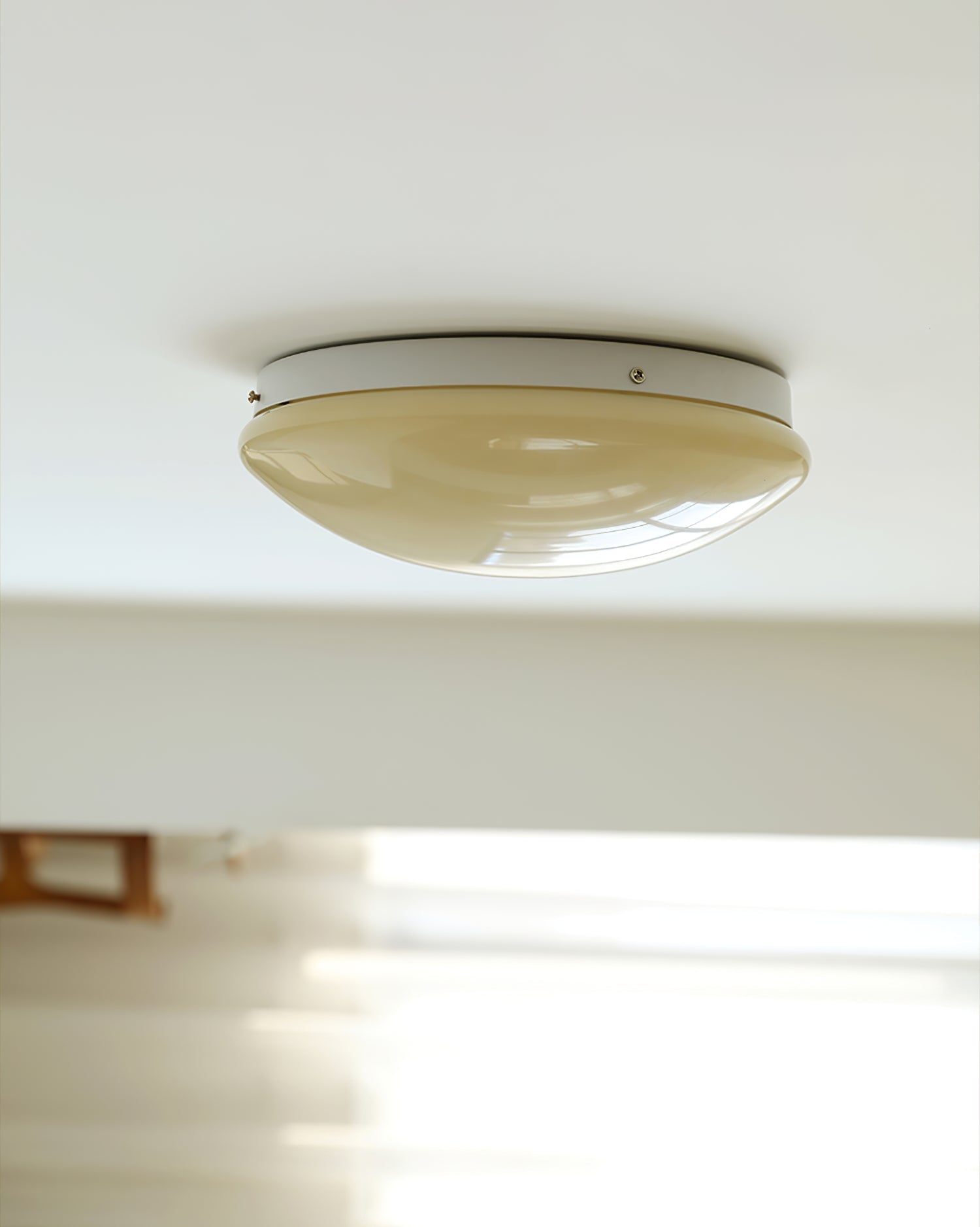Alcaria Modern Minimalist Metal Glass Flush Ceiling Light - Lamp Copper