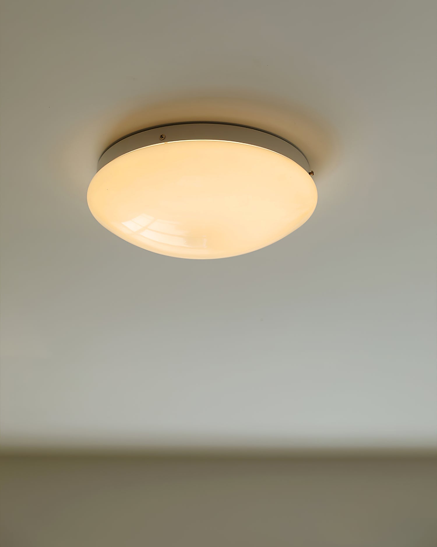 Alcaria Modern Minimalist Metal Glass Flush Ceiling Light - Lamp Copper