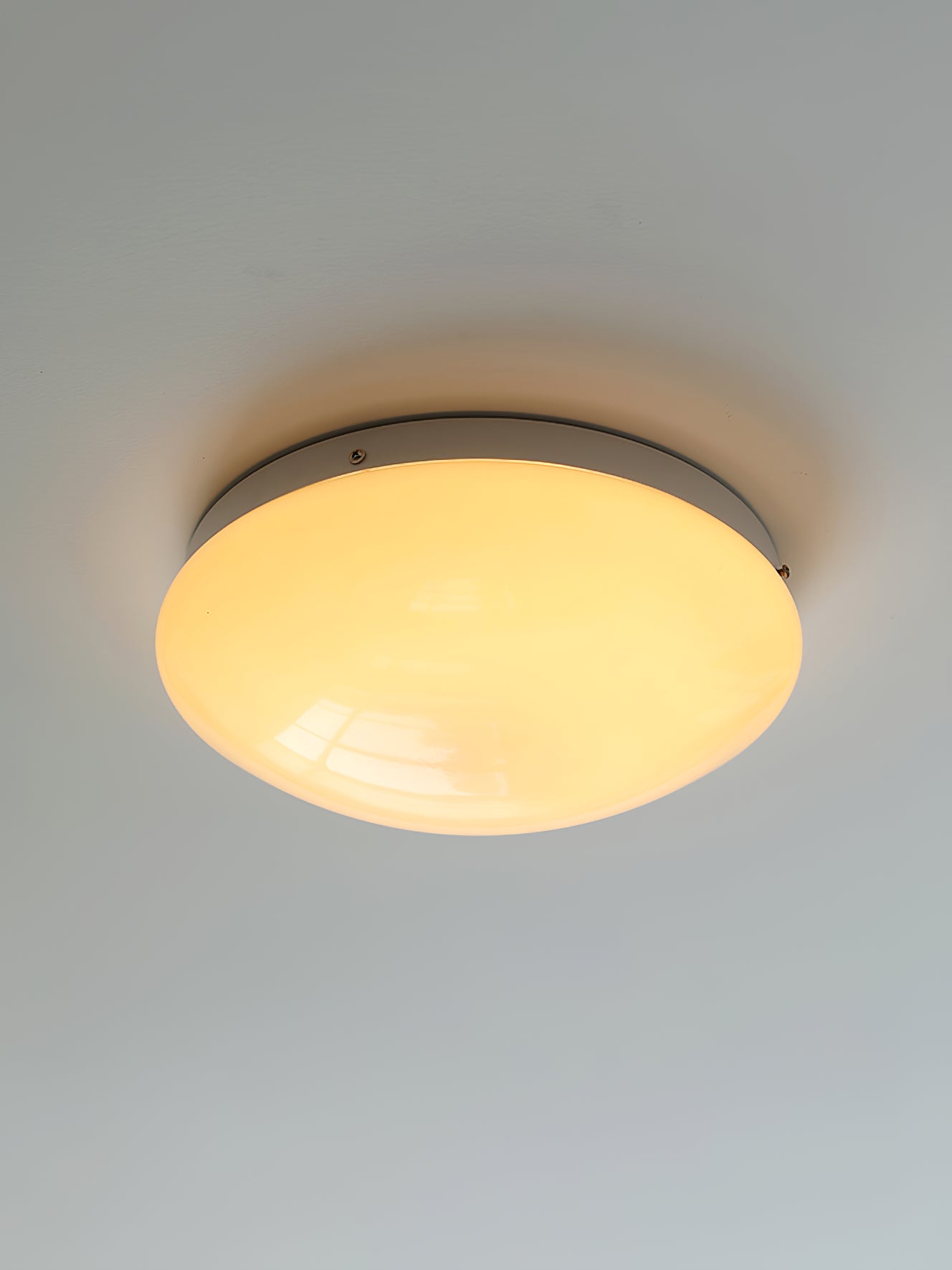 Alcaria Modern Minimalist Metal Glass Flush Ceiling Light - Lamp Copper