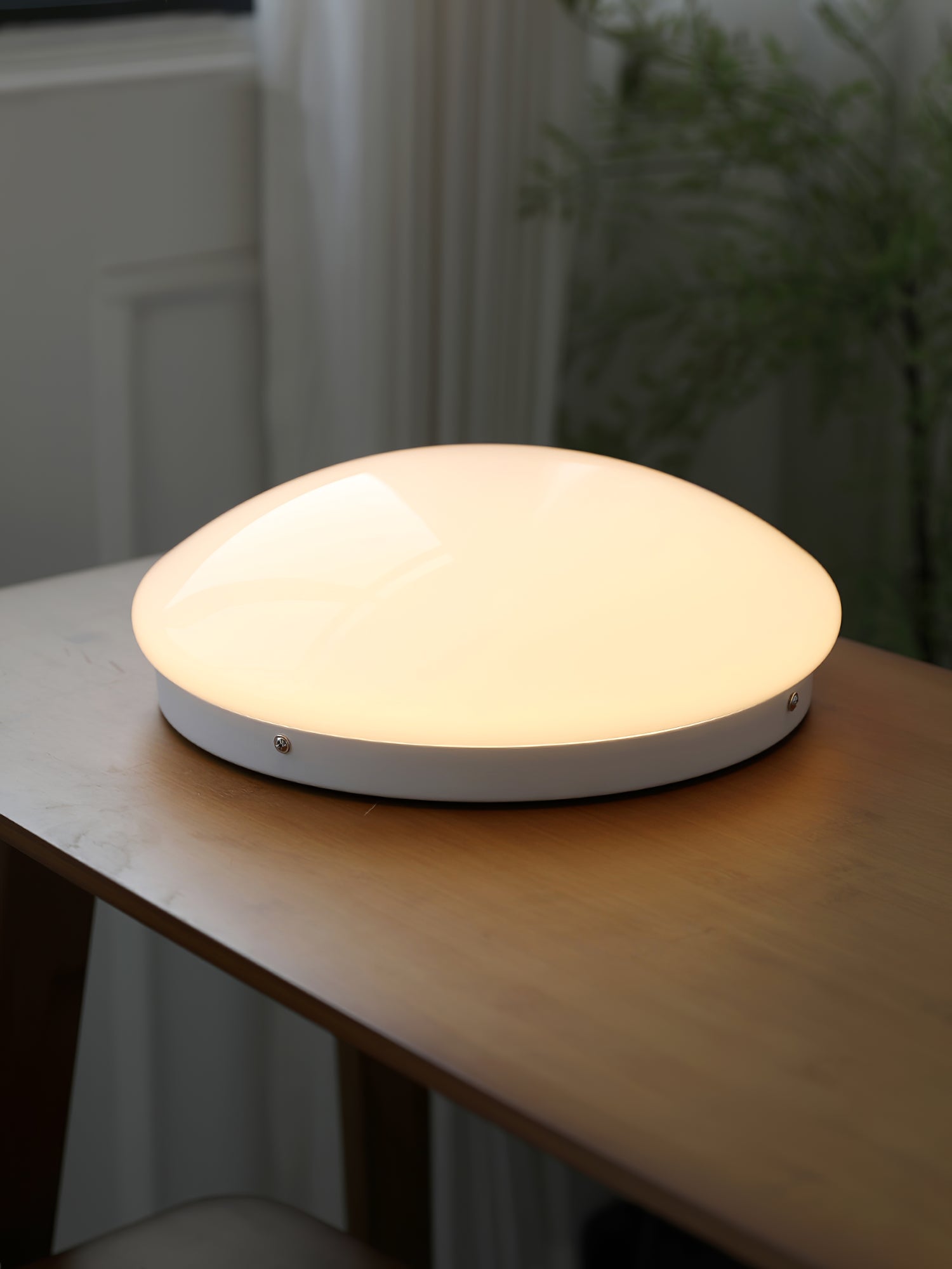 Alcaria Modern Minimalist Metal Glass Flush Ceiling Light - Lamp Copper