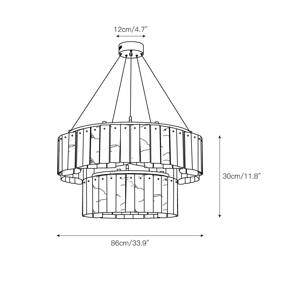 Avvinel Modern Luxury Minimalist Alabaster Chandelier - Neutralighting