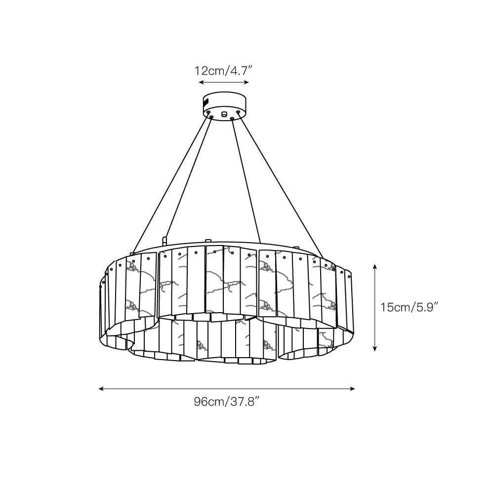 Avvinel Modern Luxury Minimalist Alabaster Chandelier - Neutralighting