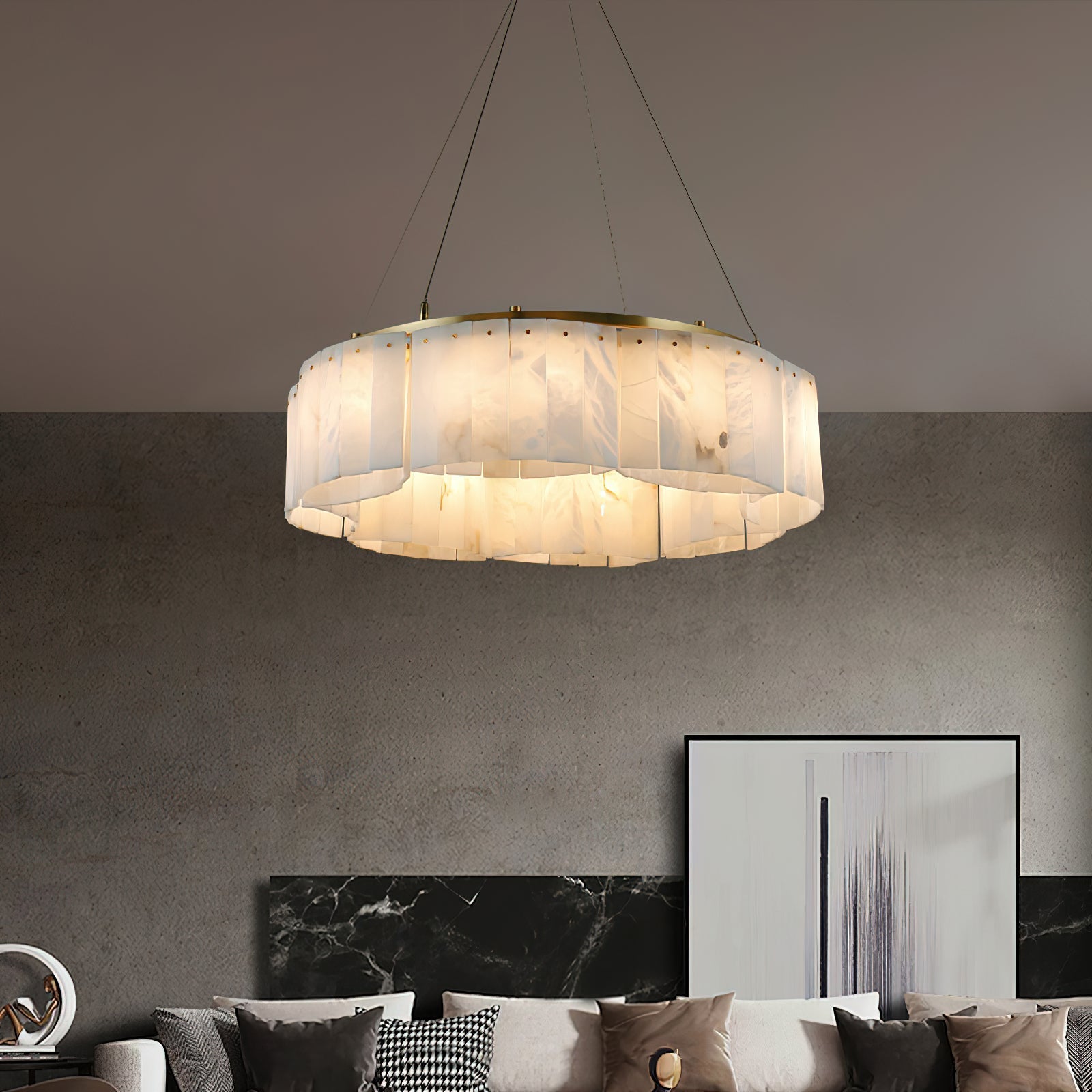 Avvinel Modern Luxury Minimalist Alabaster Chandelier - Neutralighting