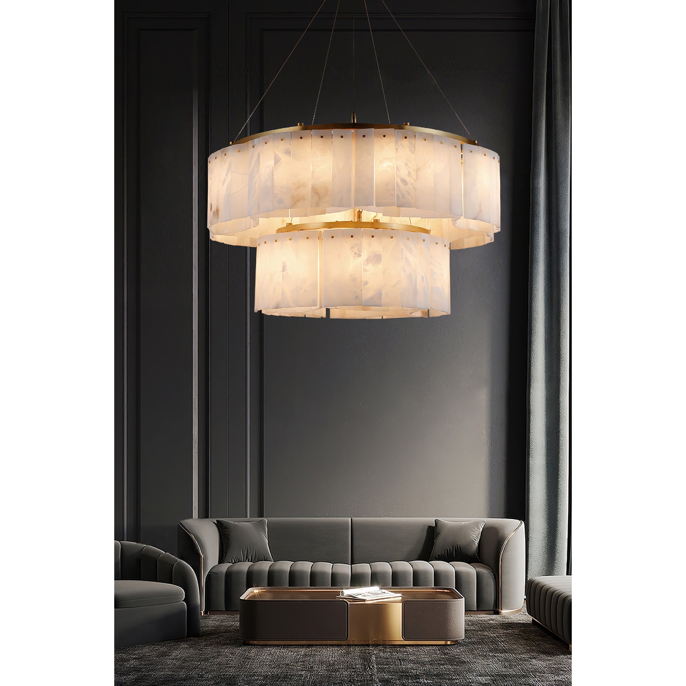 Avvinel Modern Luxury Minimalist Alabaster Chandelier - Neutralighting
