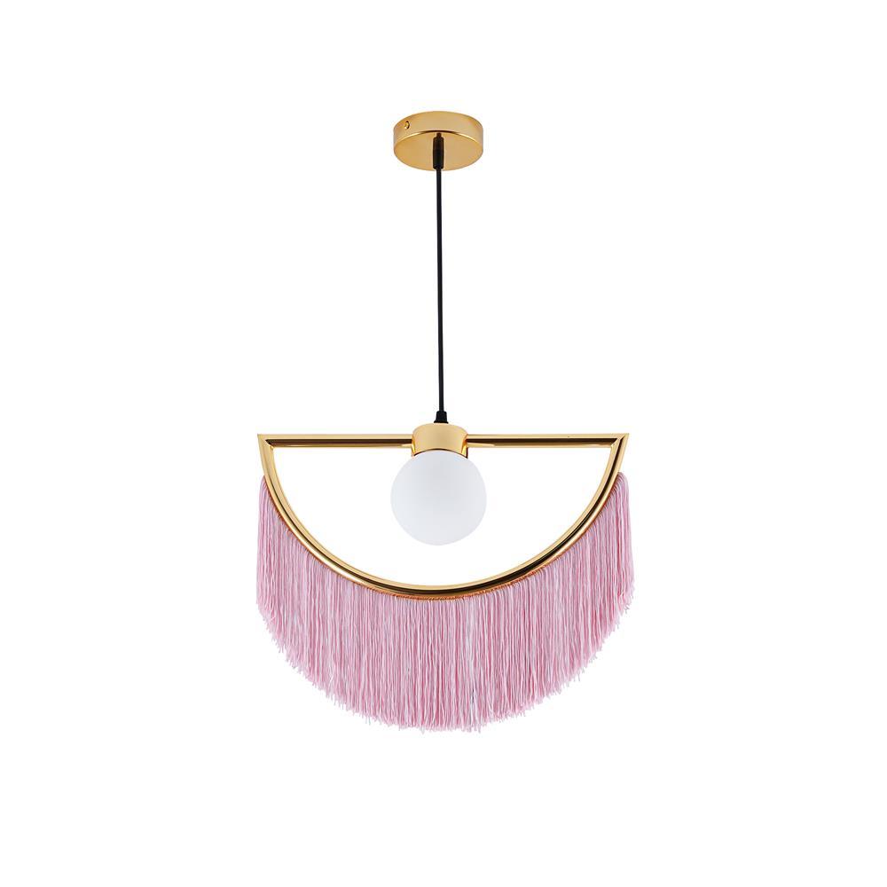 Solara Lampe suspendue en tissu à franges style globe rétro bohème - Neutralighting
