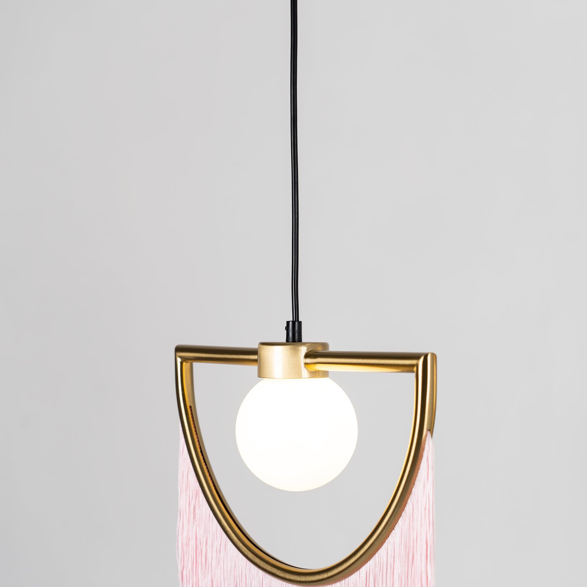 Solara Lampe suspendue en tissu à franges style globe rétro bohème - Neutralighting